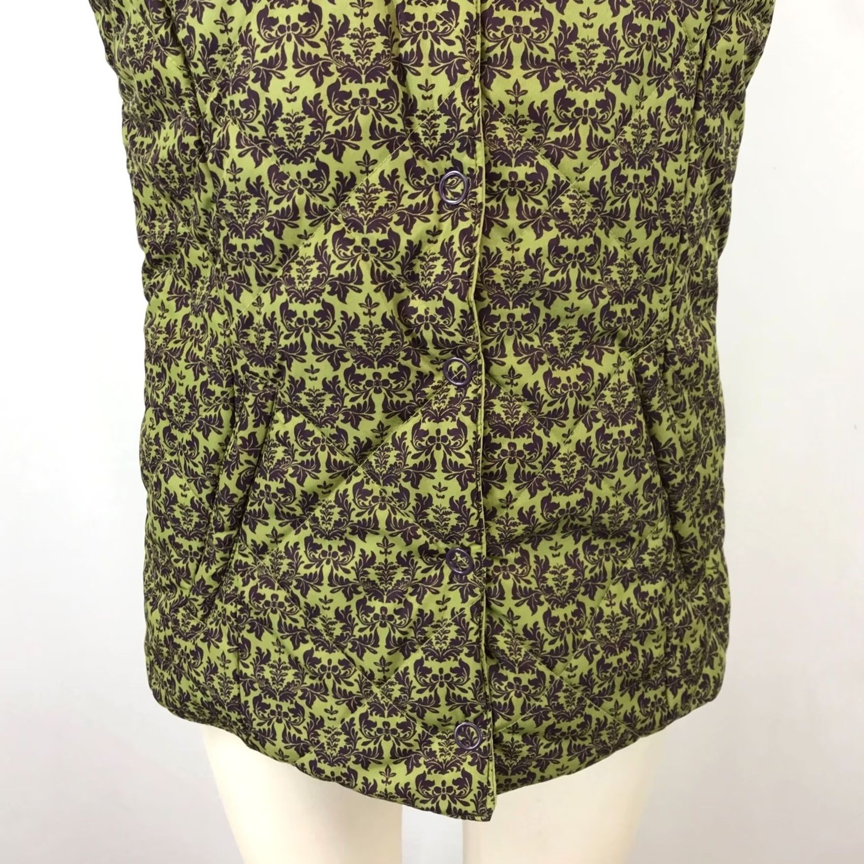 Roper ROPER WOMENS VEST Casual Quilted Reversible Button Up Green Floral MEDIUM M Size M / US 6-8 / IT 42-44 - 4 Thumbnail