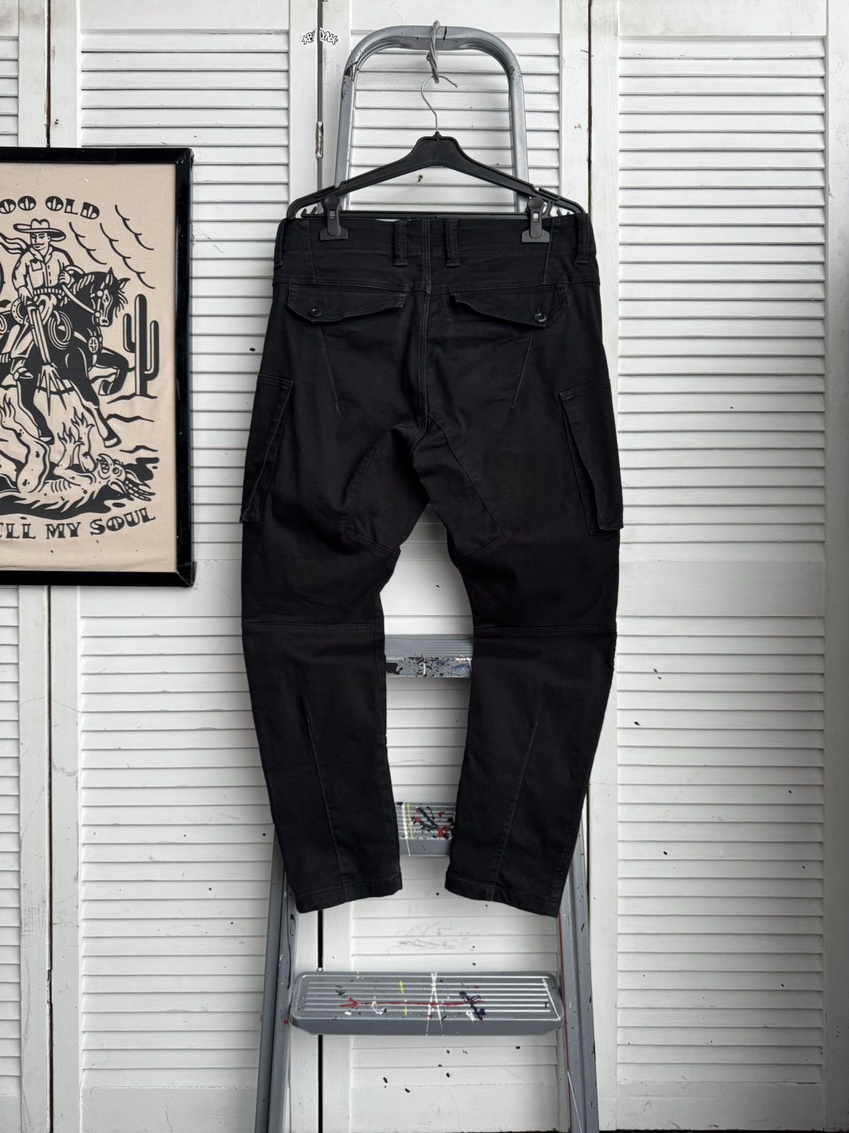 G-Star G-Star RAW 3D Skinny Cargo Black Pants 33x30 Size US 33 - 2 Thumbnail