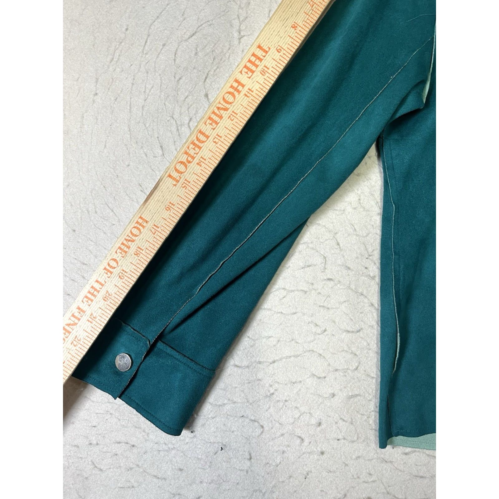 Vintage Chicos Jacket Emerald Green Size 2 Faux Suede Lining Snap Pocket Basic Jacket Women Size XS / US 0-2 / IT 36-38 - 5 Thumbnail