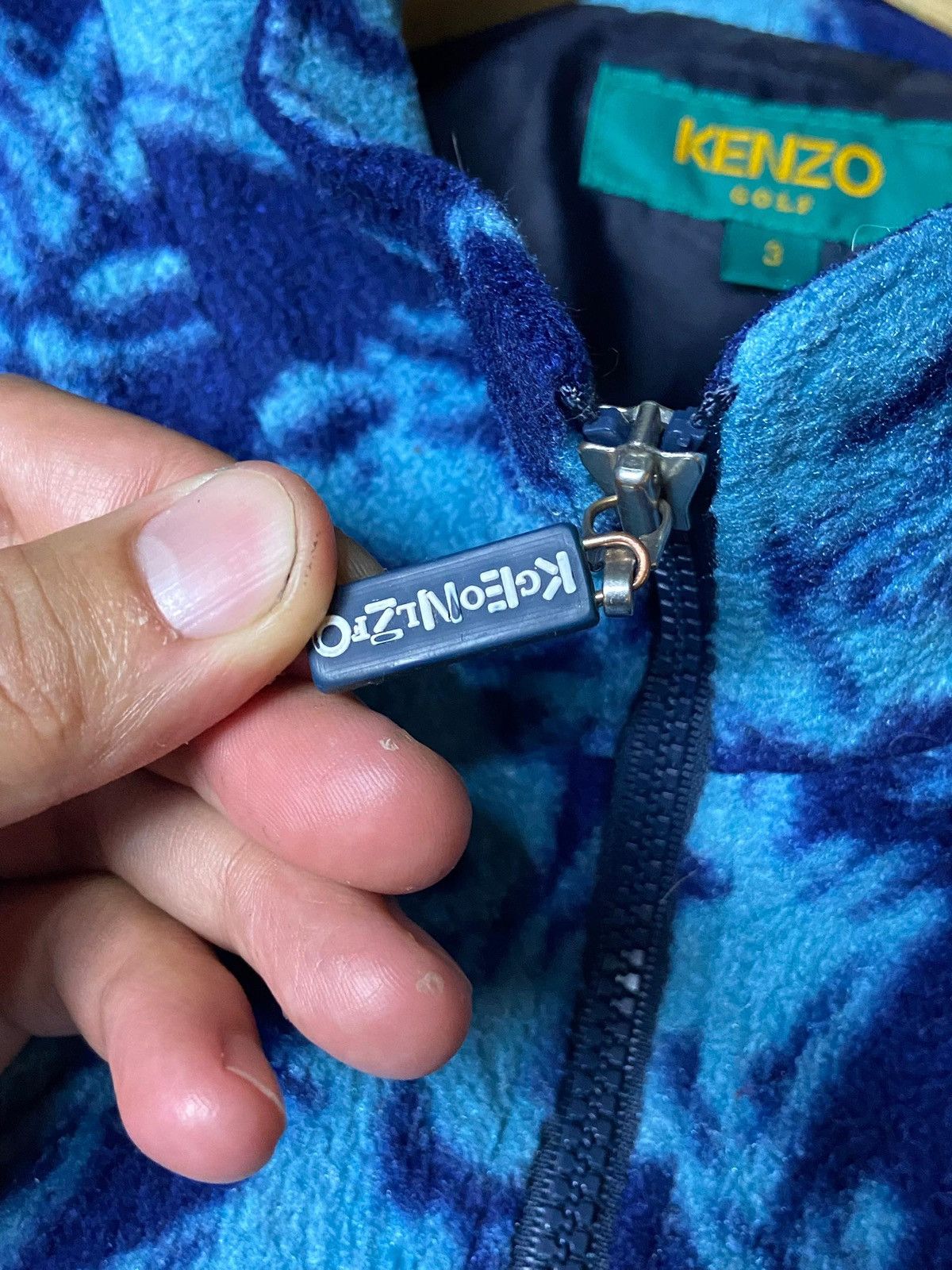 Japanese Brand × Kenzo × Vintage KENZO GOLF Fish Patterned Fleece Jacket (132) Size US S / EU 44-46 / 1 - 15 Thumbnail