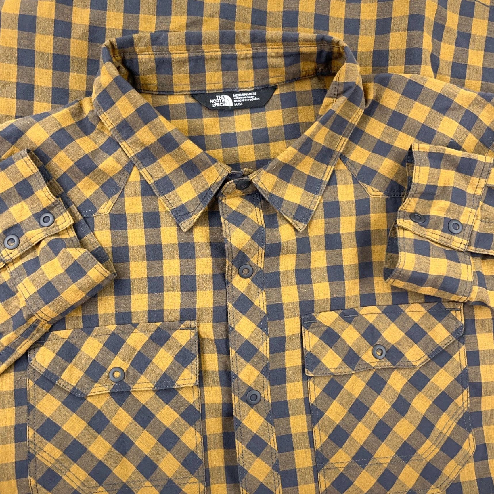 The North Face The North Face Shirt Men Medium Orange Gray Plaid Snap Button Up Hiking Camp Size US M / EU 48-50 / 2 - 2 Thumbnail