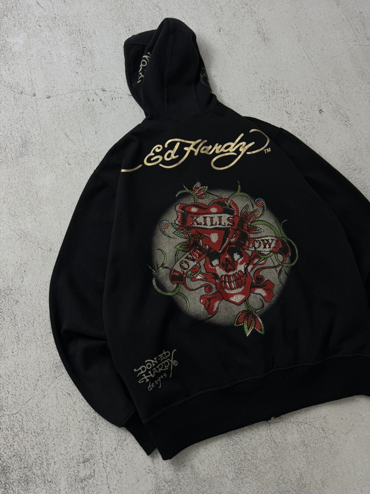 Christian Audigier × Ed Hardy × Vintage Ed Hardy Christian Audigier Y2K Vintage Zip Hoodie Size US M / EU 48-50 / 2 - 3 Thumbnail