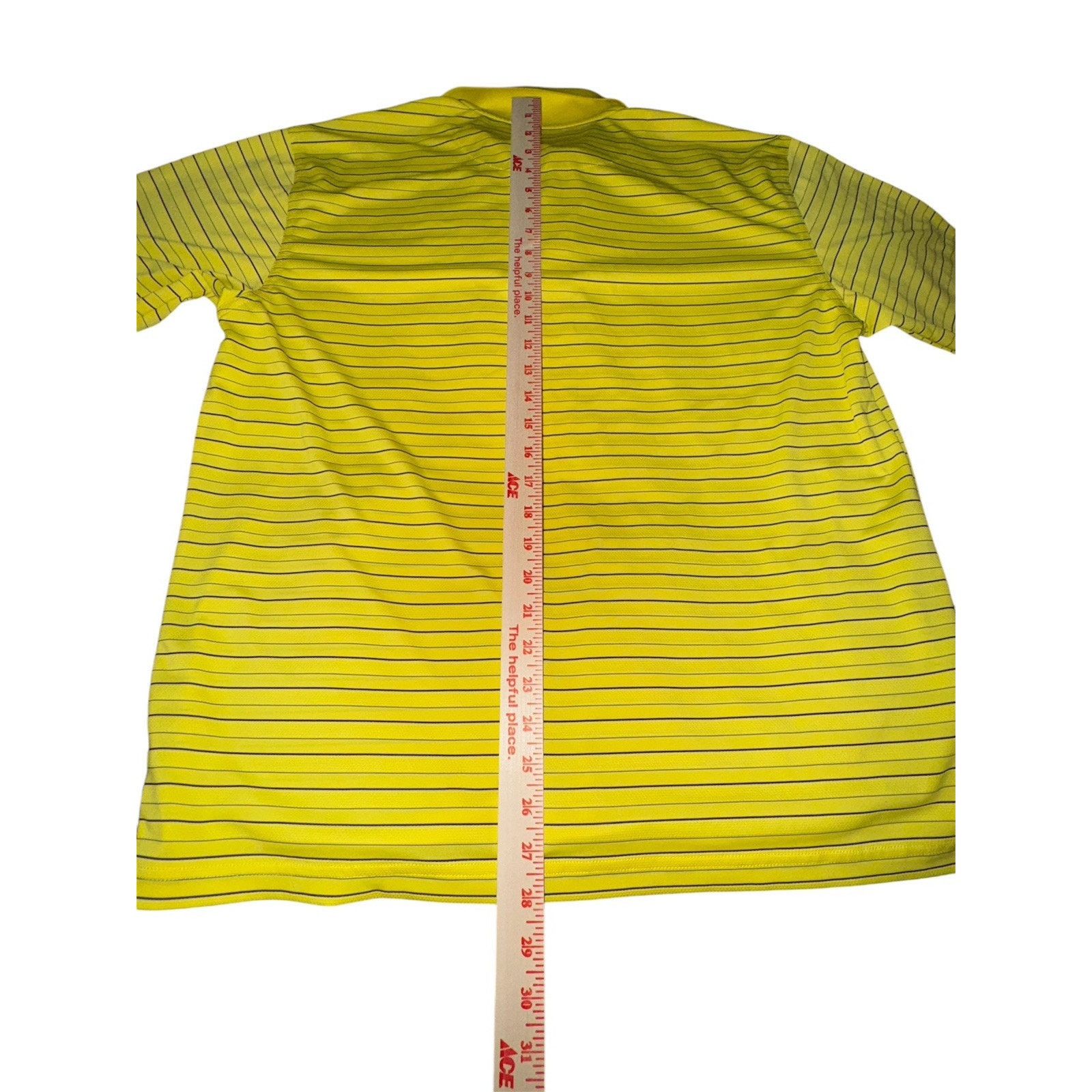 PGA Tour PGA Tour Men Striped Short Sleeve Polo Yellow SZ LARGE GOLF Size US L / EU 52-54 / 3 - 7 Thumbnail
