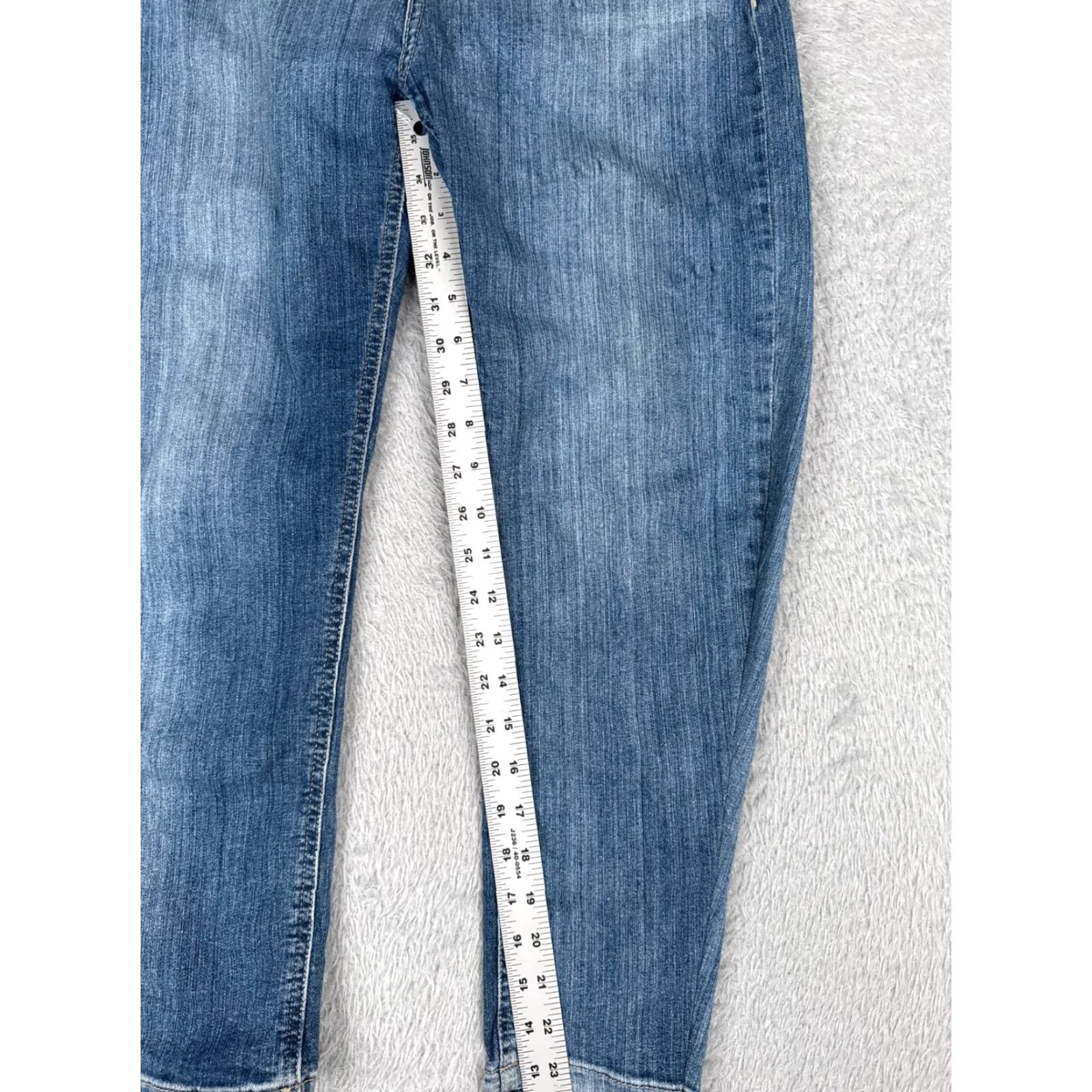 Vintage JNS Wear Jeans Womens 33 High Rise Skinny Denim Medium Wash 32x24 Regular 5-Pocket Blue Cotton Blend Distressed Stretch Size 24" / US 00 / IT 34 - 7 Thumbnail