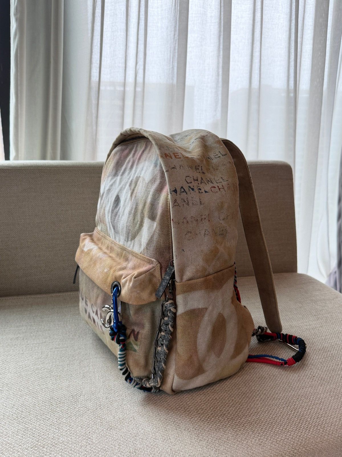 Chanel Chanel 2014 Art School Large Beige Graffiti Backpack Size ONE SIZE - 2 Thumbnail