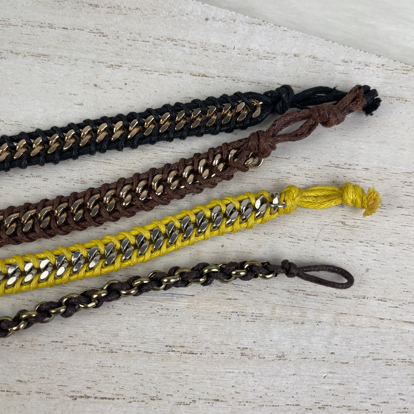 Other Chain Link Braided Bracelets Gold Silver Black Brown Yellow Size ONE SIZE - 6 Thumbnail