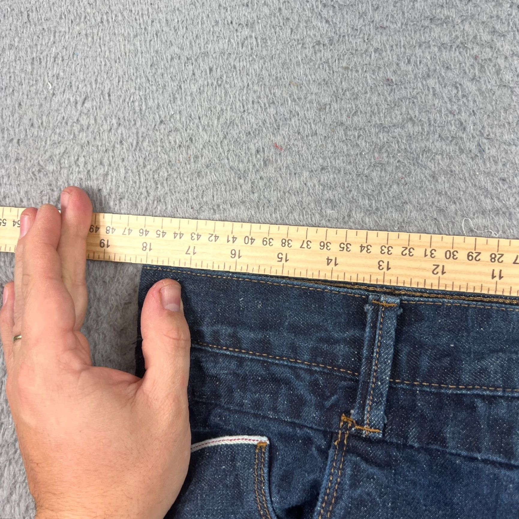 Denime William Rast Jeans Men 36x32 Blue Tapered Button Fly Selvedge Raw Denim Casual Size US 36 / EU 52 - 5 Thumbnail