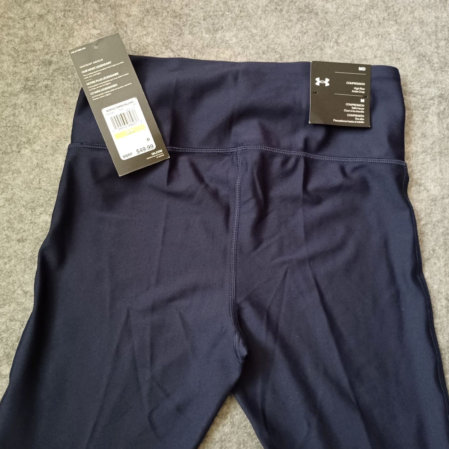 Under Armour Under Armour Womens Leggings M Blue High Rise Ankle Crop Compression NWT 27 in Inseam 24 in Capri Logo Breathable Stretch Easy Care Size 32" / US 10 / IT 46 - 2 Thumbnail