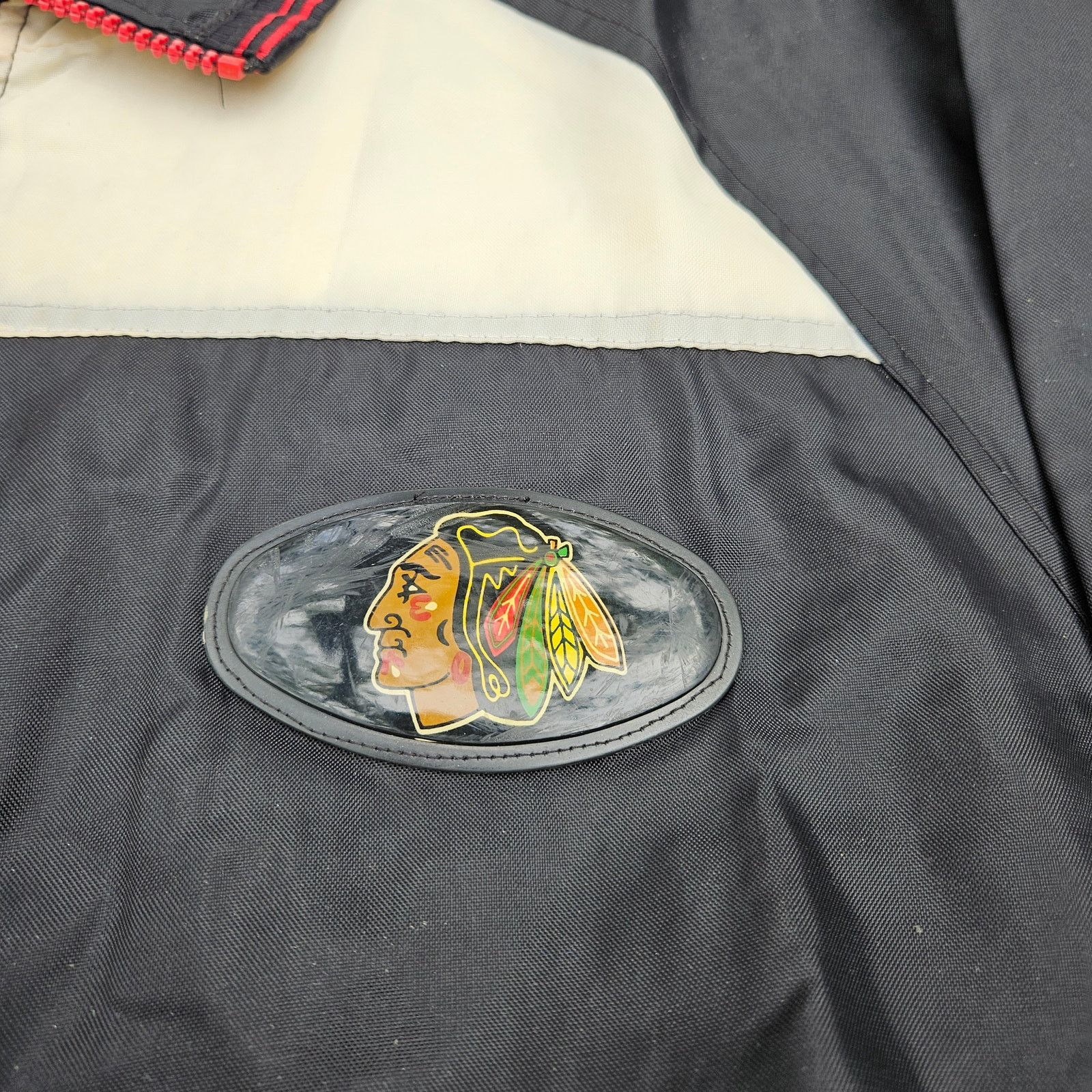 Pro Player Vintage Pro Player Black Hawks Windbreaker Jacket Mens L Size US L / EU 52-54 / 3 - 2 Thumbnail