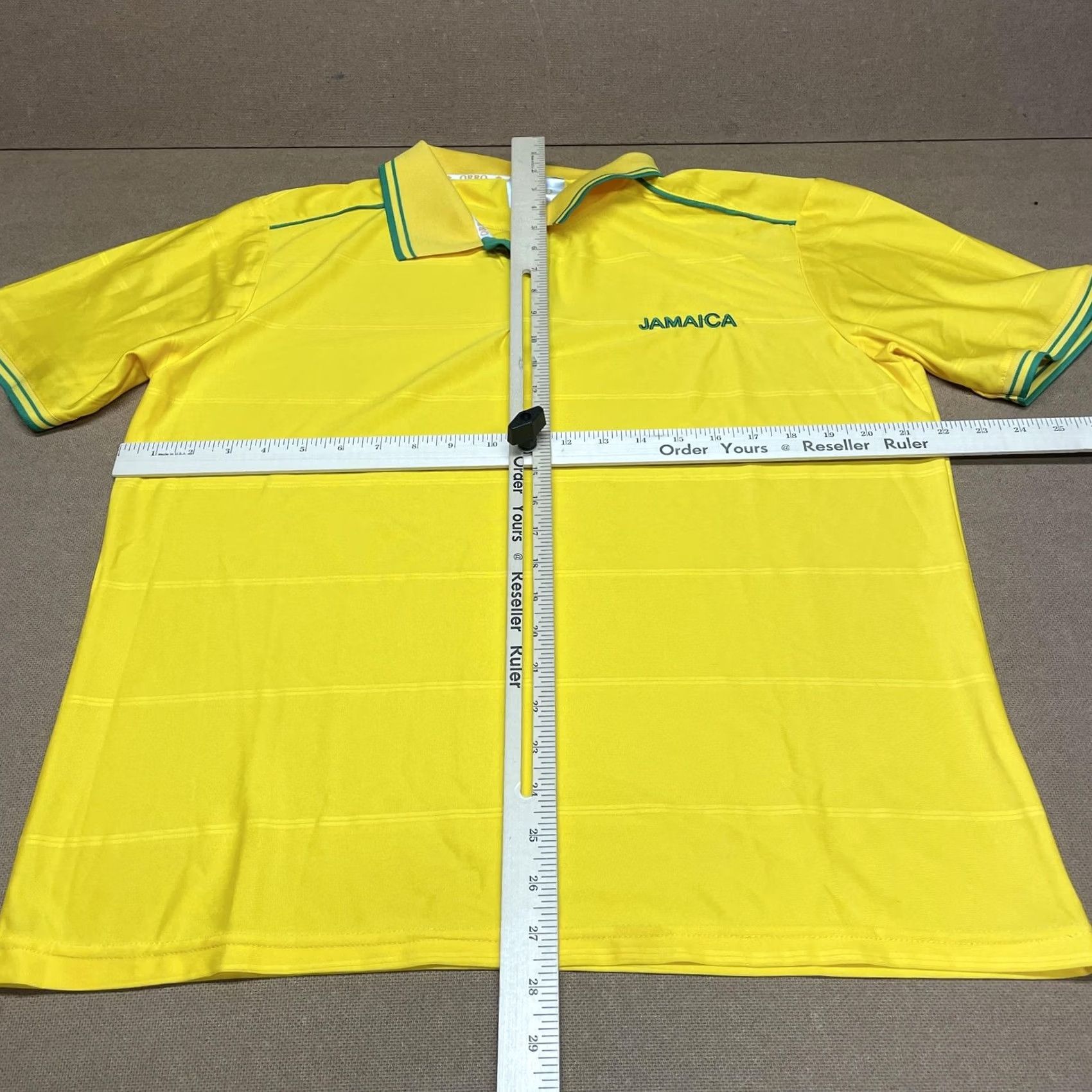 Vintage ORRO Polo Shirt Mens XL Yellow Dri-Fit Jamaica Embroidered Performance Golf Shirt Size US XL / EU 56 / 4 - 7 Thumbnail