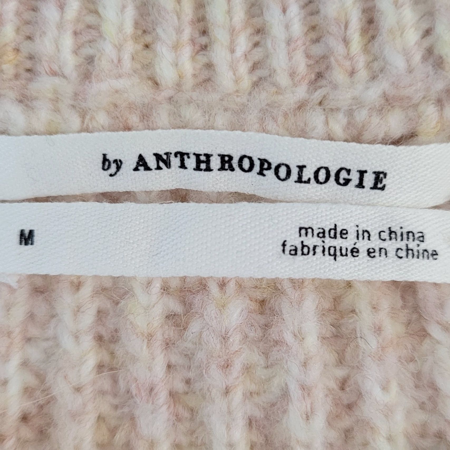 Anthropologie VINTAGE Anthropologie Boho Pullover Sweater Women Medium Wool Blend Fringe Pink Beige Fall Winter Size M / US 6-8 / IT 42-44 - 3 Thumbnail