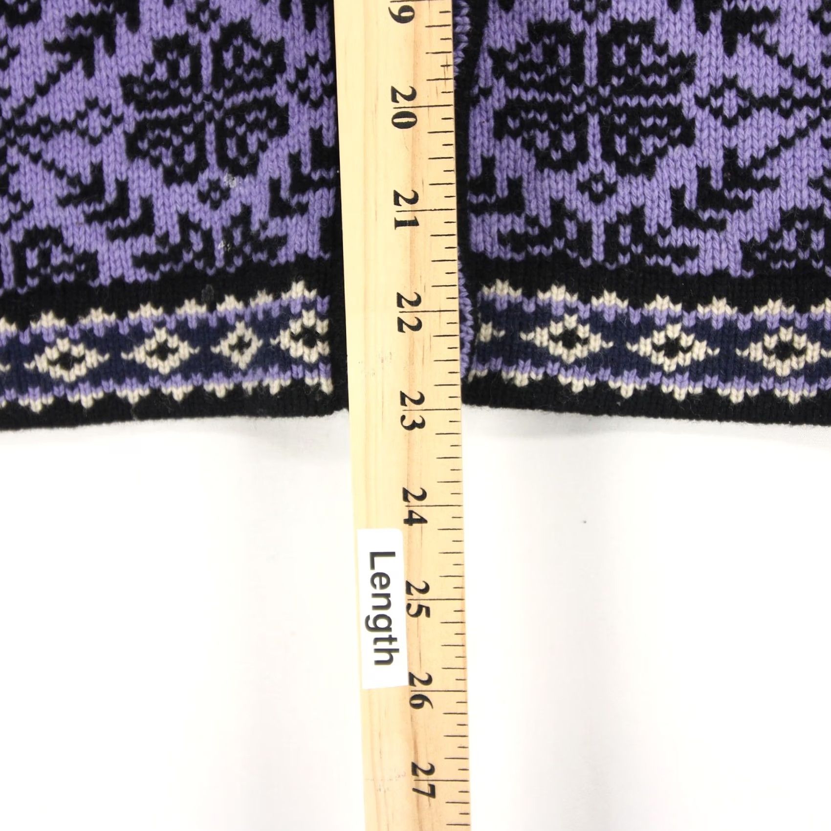 Vintage VINTAGE LL Bean Sweater Womens S Purple Cardigan Fair Isle Merino Wool Button Size S / US 4 / IT 40 - 4 Thumbnail