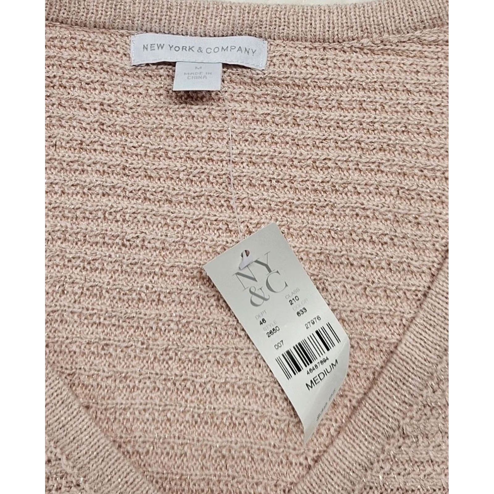 Vintage VINTAGE Shimmery Blush Pink Feminine Relaxed Fit Rounded Hem Knit Sweater M NWT Size M / US 6-8 / IT 42-44 - 5 Thumbnail