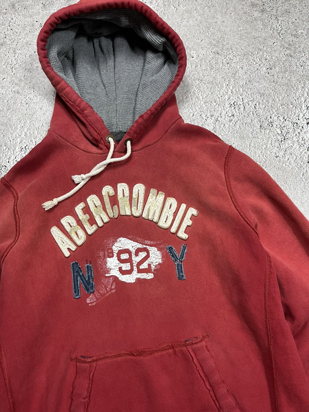 Abercrombie & Fitch Abercrombie & Fitch Heavy Red Hoodie NY 92 Logo XL Size US XL / EU 56 / 4 - 4 Thumbnail