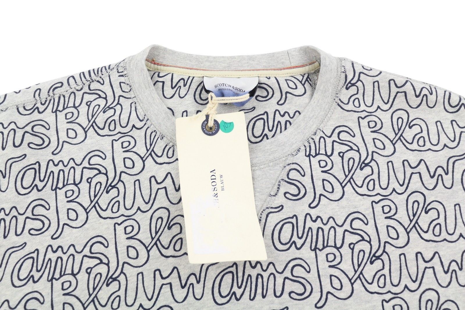Scotch & Soda M Grey Melange Logo Print Sweatshirt 88553 Size US M / EU 48-50 / 2 - 4 Thumbnail