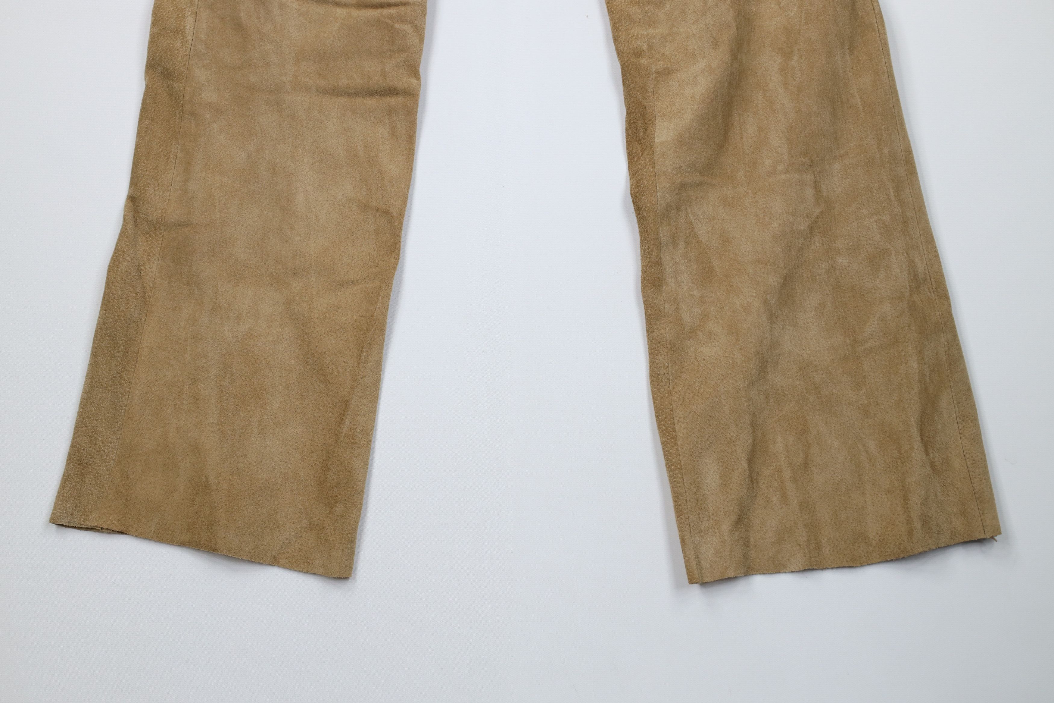 Vintage Vintage 90s Streetwear Wide Leg Suede Leather Cargo Pants Size 36" / US 14 / IT 50 - 4 Thumbnail