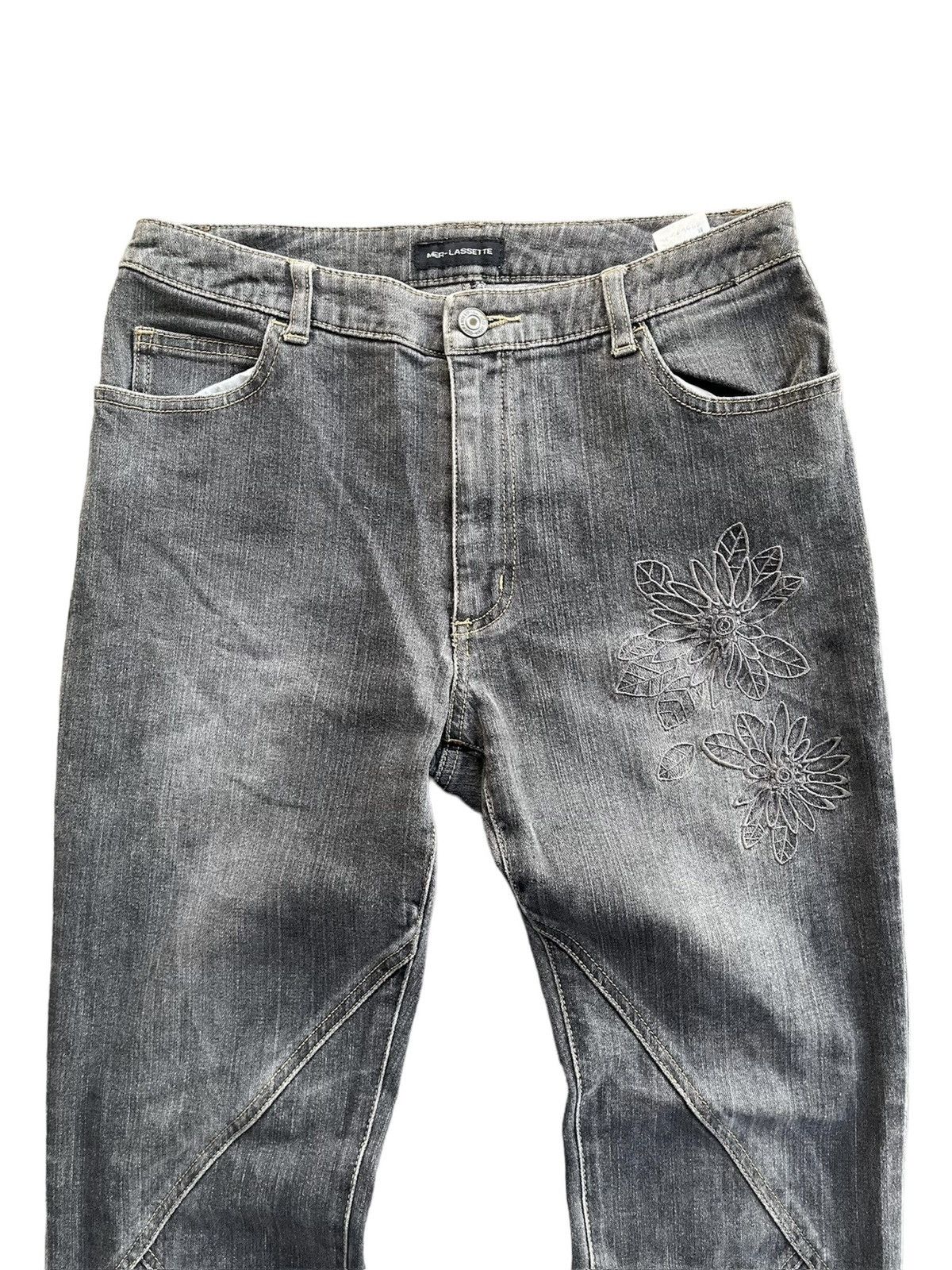 Tornado Mart Japanese Mer-Lassette Denim Flare Punk Style Boot Cut Pants Size US 29 - 3 Thumbnail