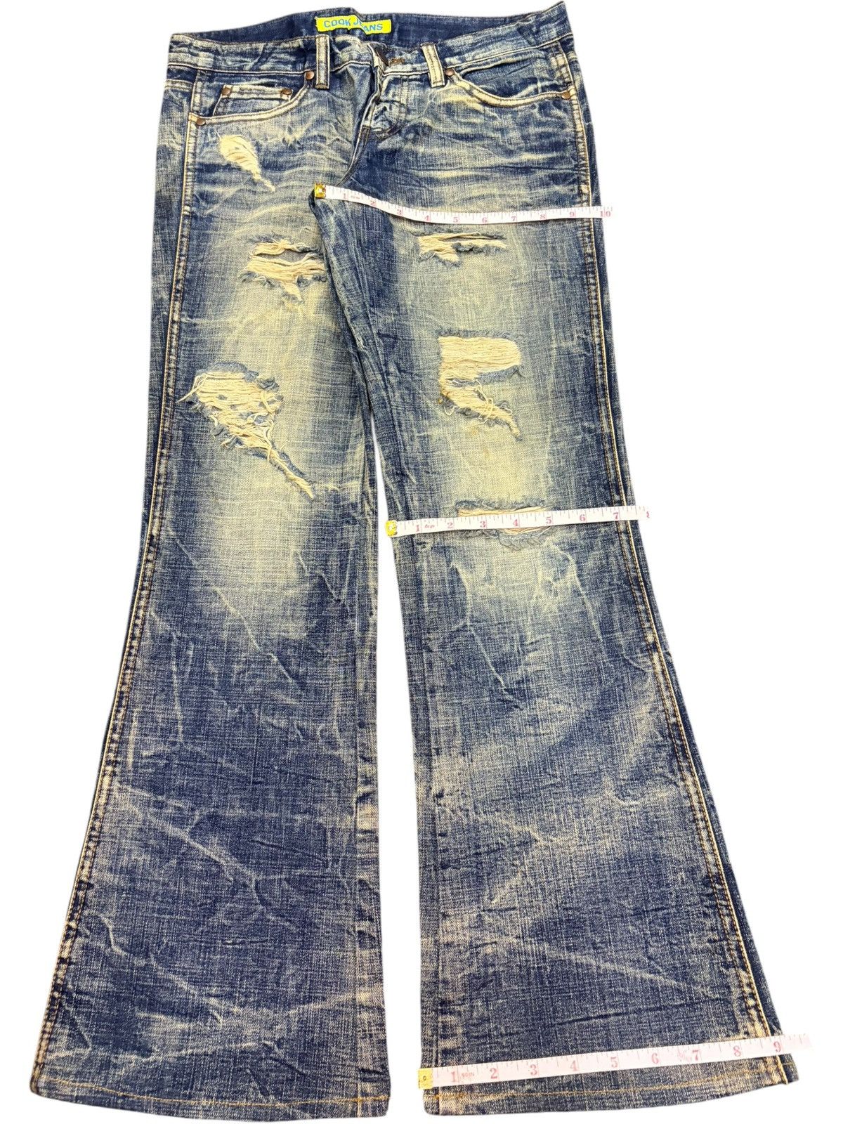 Tornado Mart Vintage Japanese Brand Mud Wash Distress Flare Jeans Size 30" / US 8 / IT 44 - 8 Thumbnail
