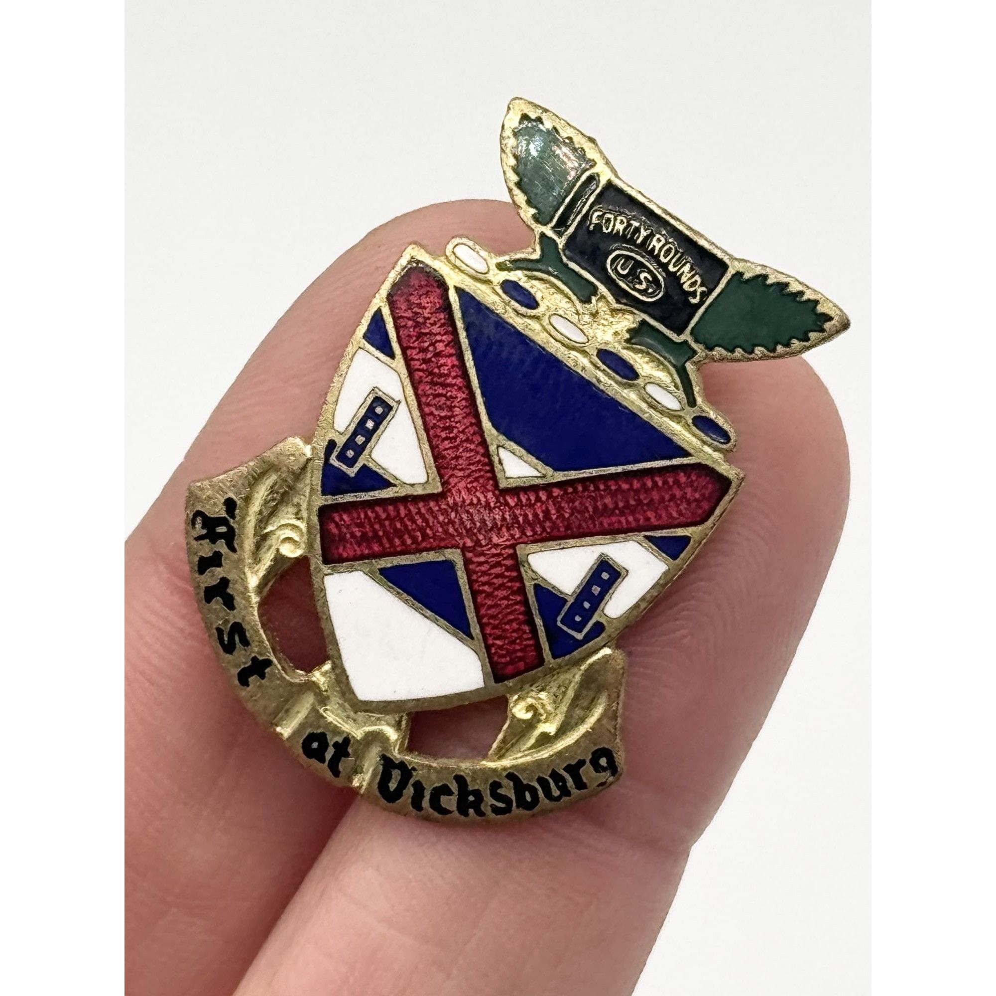 Vintage WWII US Army 13th Infantry Regiment DI DUI Crest Pin NS MEYE Size ONE SIZE - 1 Thumbnail