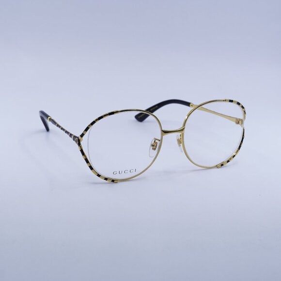 Gucci 🕶️ New Gucci GG0596OA 001 Gold/Black Eyeglasses 58mm Size ONE SIZE - 1 Thumbnail