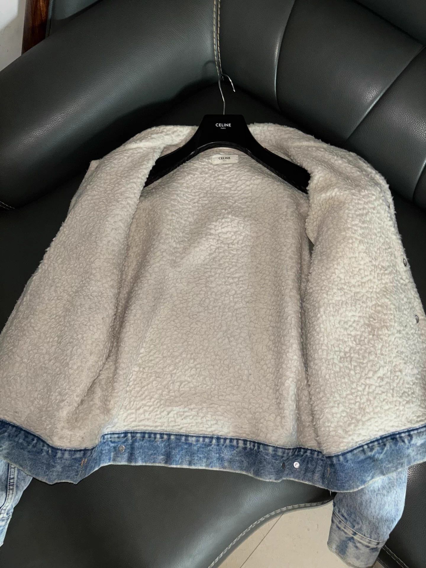 Celine Celine 2021FW Lambskin Denim Light Blue Washed Jacket Size US L / EU 52-54 / 3 - 6 Thumbnail
