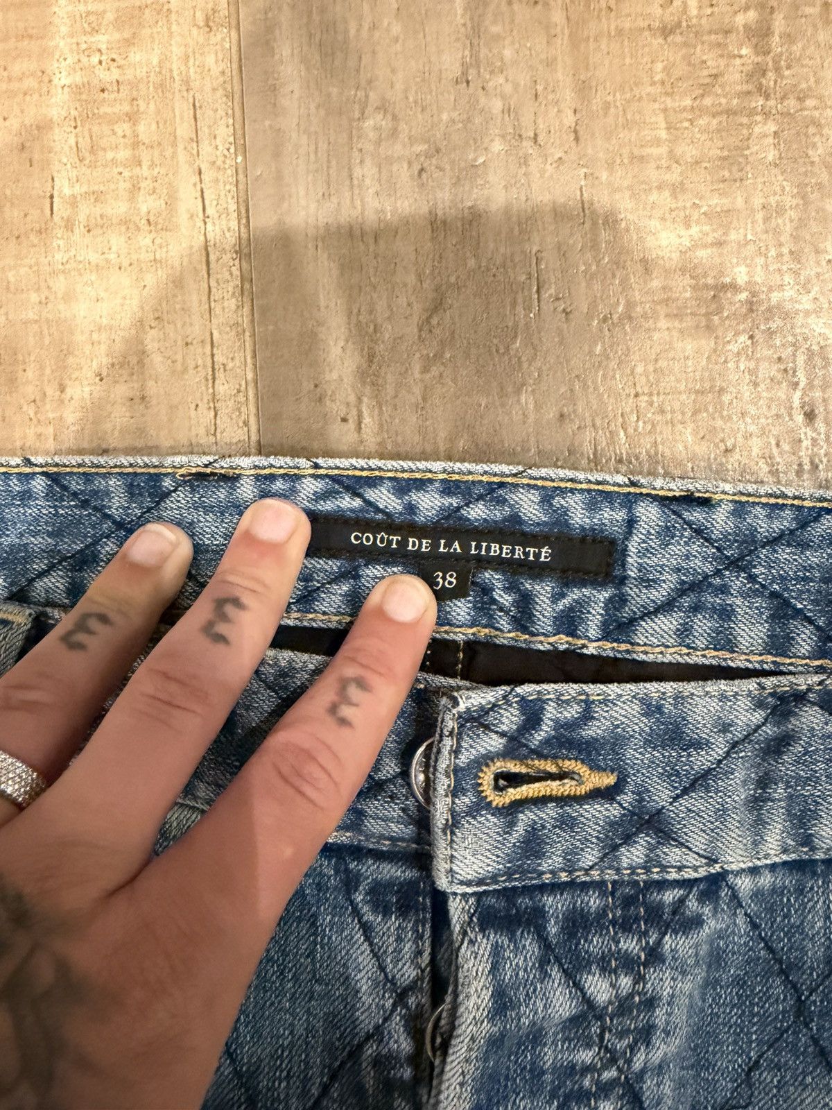 Cout de la Liberte Cout De la liberate Blue Quilted Jeans Size US 38 / EU 54 - 5 Thumbnail