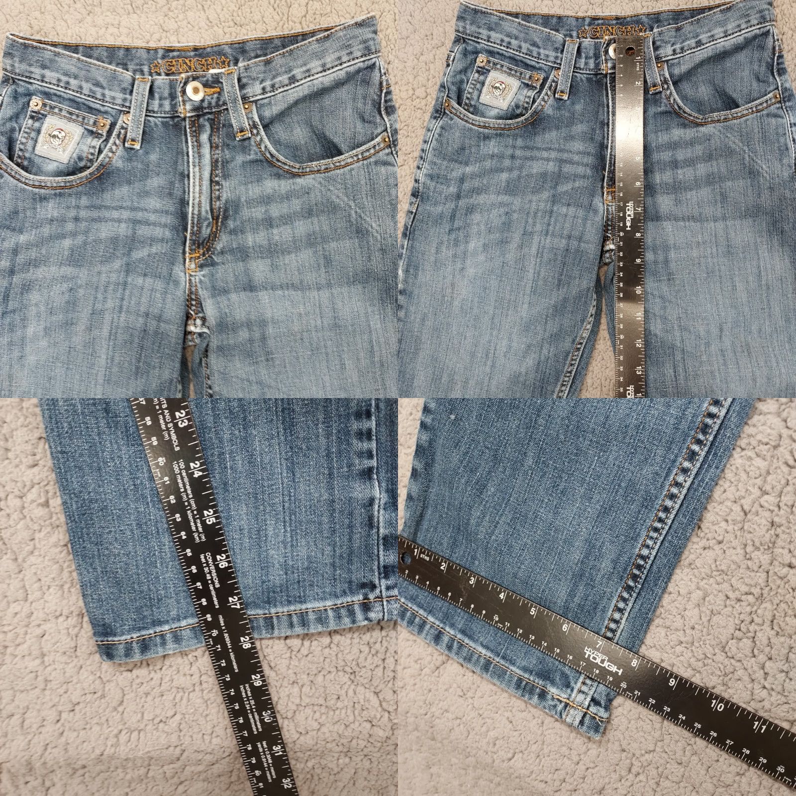 Denime Cinch Jeans Mens 26 x 30 Denim Blue Straight Leg Silver Label MB98034006 Normal Condition 5-Pocket Design Regular Rise Size US 26 / EU 42 - 8 Thumbnail