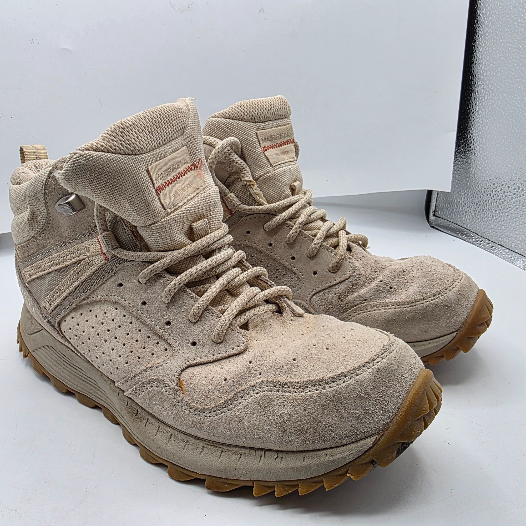 Merrell Merrell Wildwood Womens Size 8 Beige Mid Hiking Boots Waterp Size US 8 / IT 38 - 1 Thumbnail