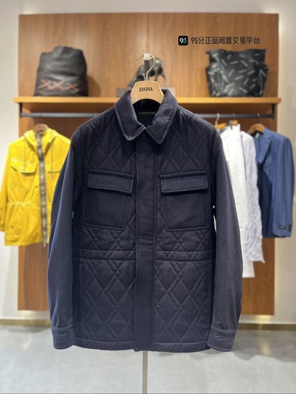 Ermenegildo Zegna Zegna Unisex Cashmere Navy Coat. Size US L / EU 52-54 / 3 - 4 Thumbnail