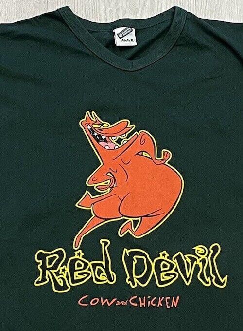 Cartoon Network × Vintage Vintage 1999 Cow Chicken Red Devil Shirt Cartoon Network XL Size US XL / EU 56 / 4 - 3 Thumbnail