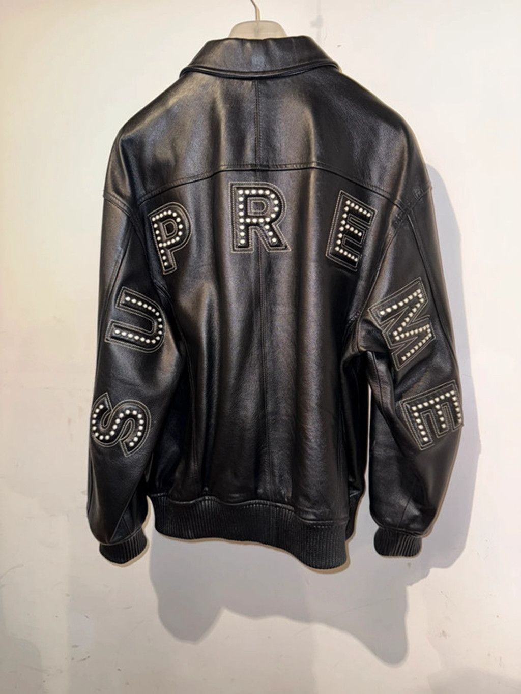Supreme Studded Arc Logo Leather Jacket | Grailed