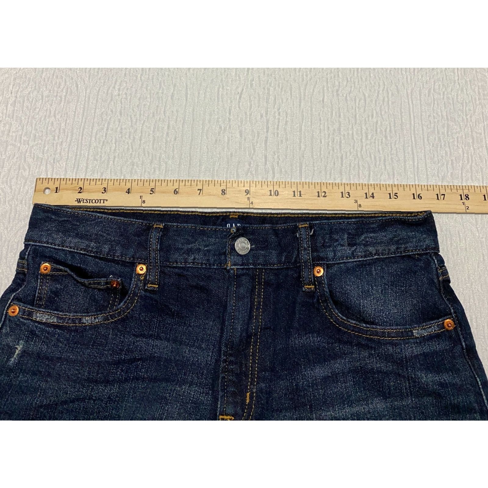 Gap Gap Best Girlfriend Capri Jeans Women's 29 Blue Denim Distressed Frayed Hem Capris 5-Pocket Size ONE SIZE - 3 Thumbnail