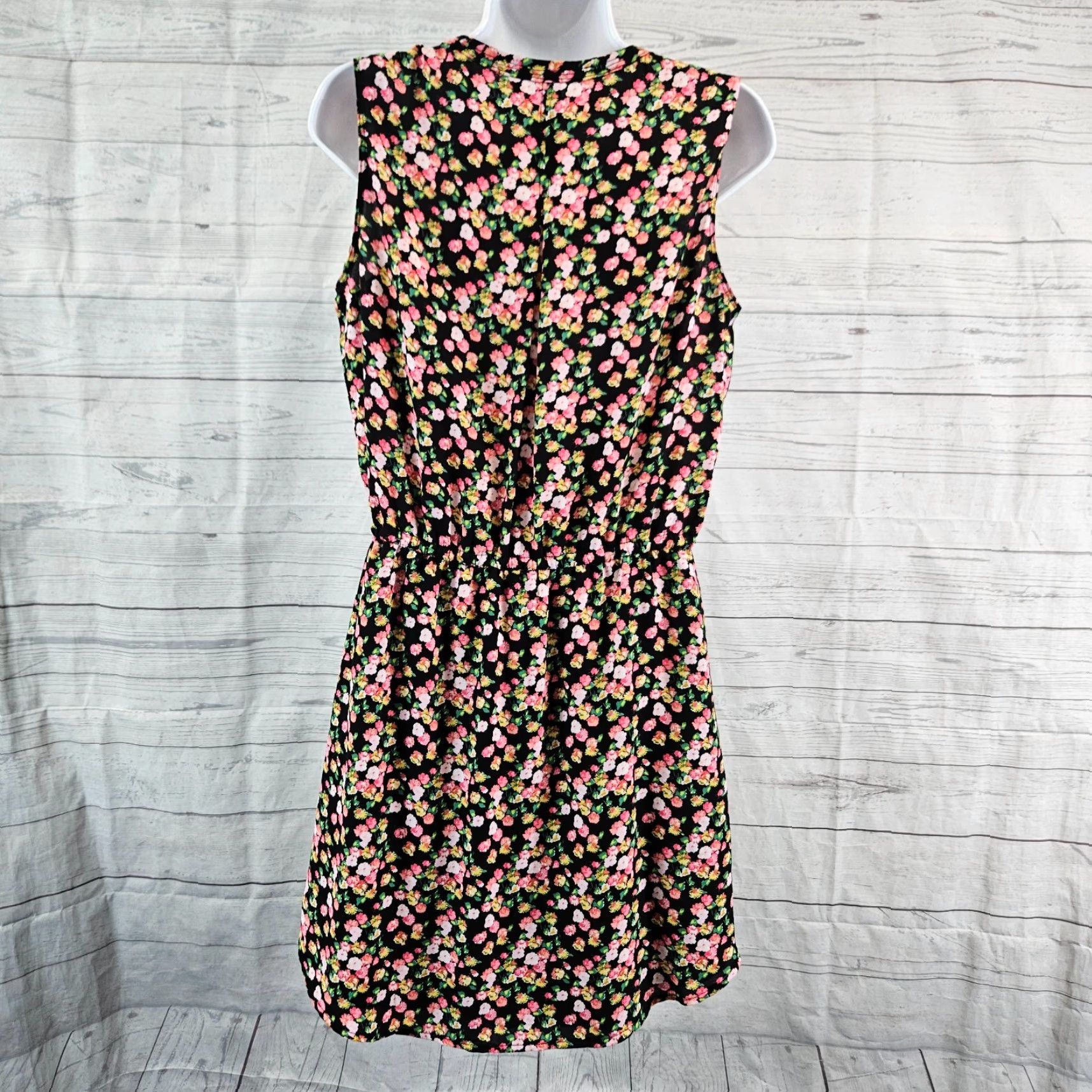 Gap Gap Dress Womens S Small Black Pink Floral Sleeveless Elastic Waist Fit & Flare Size S / US 4 / IT 40 - 4 Thumbnail