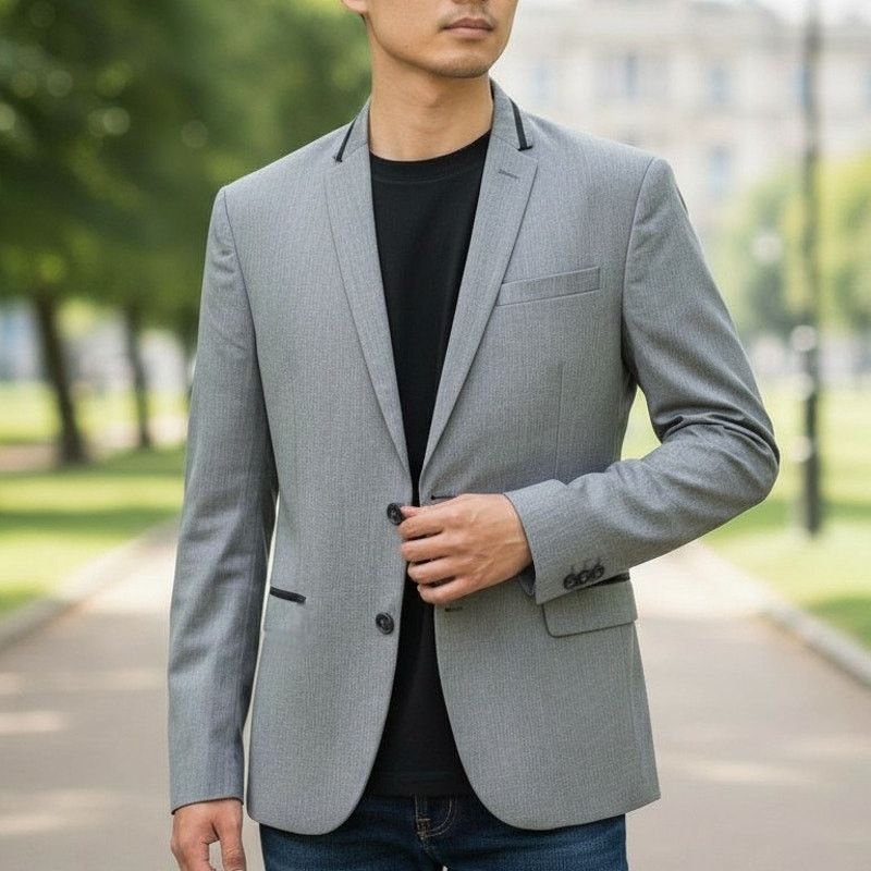 Zara Zara Man Blazer Jacket 40 Black Trim Floral Lining Vented Size 40R - 1 Thumbnail