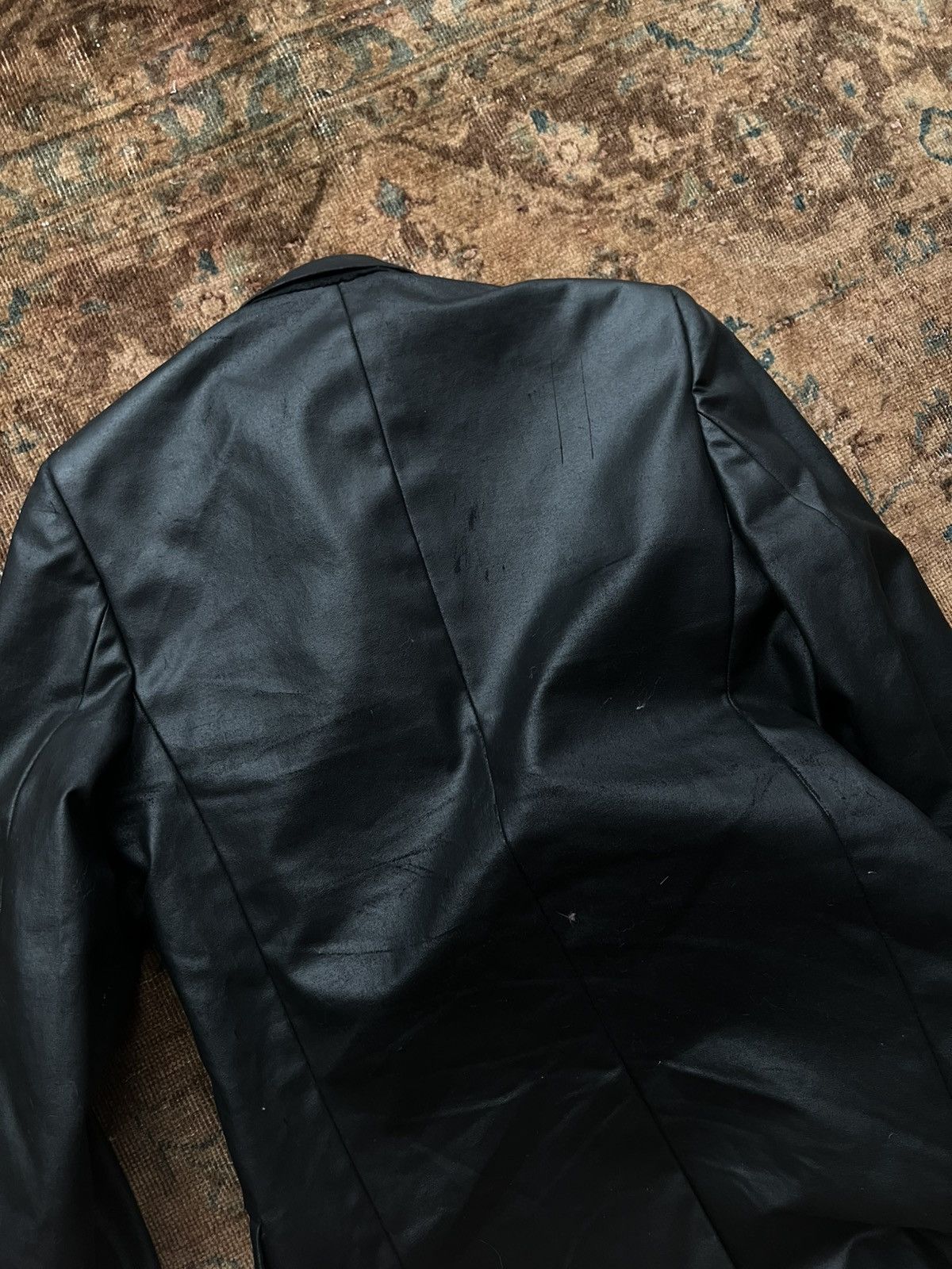 Dior Dior Homme SS04 Strip Waxed Blazer Size 46S - 2 Thumbnail