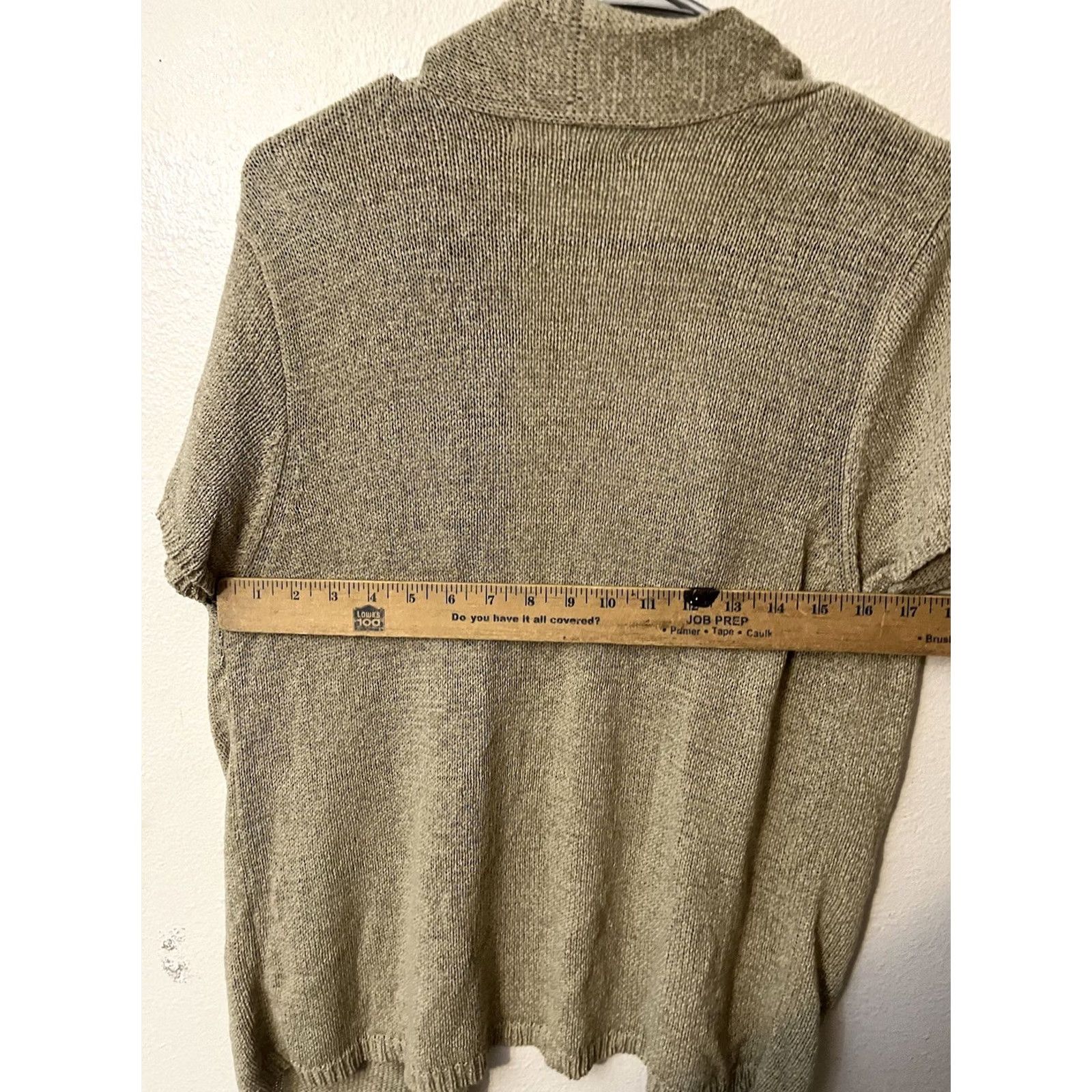 Vintage August Silk Cardigan Sweater XL Beige Open Front Short Sleeve Casual Women’s Size XL / US 12-14 / IT 48-50 - 6 Thumbnail