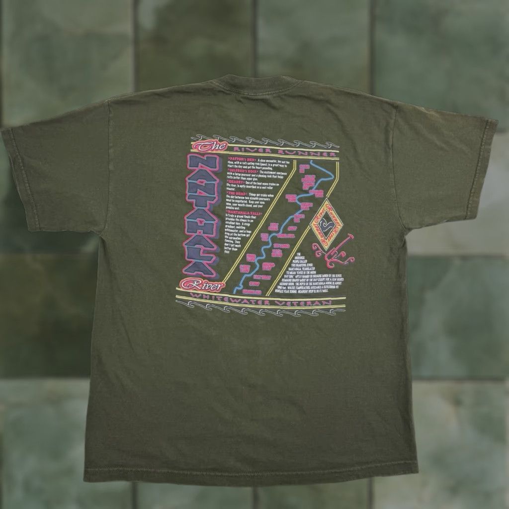 Lee VINTAGE Nantahala River Rafting T Shirt Adult Large Nature Outdoor Whitewater Lee Green Cotton Mens Size US L / EU 52-54 / 3 - 1 Thumbnail