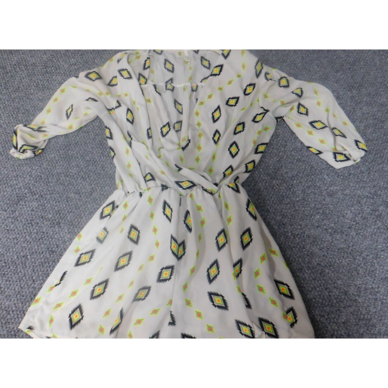 Vintage Sage Romper Women M Beige Cotton Blend Short Sleeve One-Piece Casual Size 32" / US 10 / IT 46 - 3 Thumbnail
