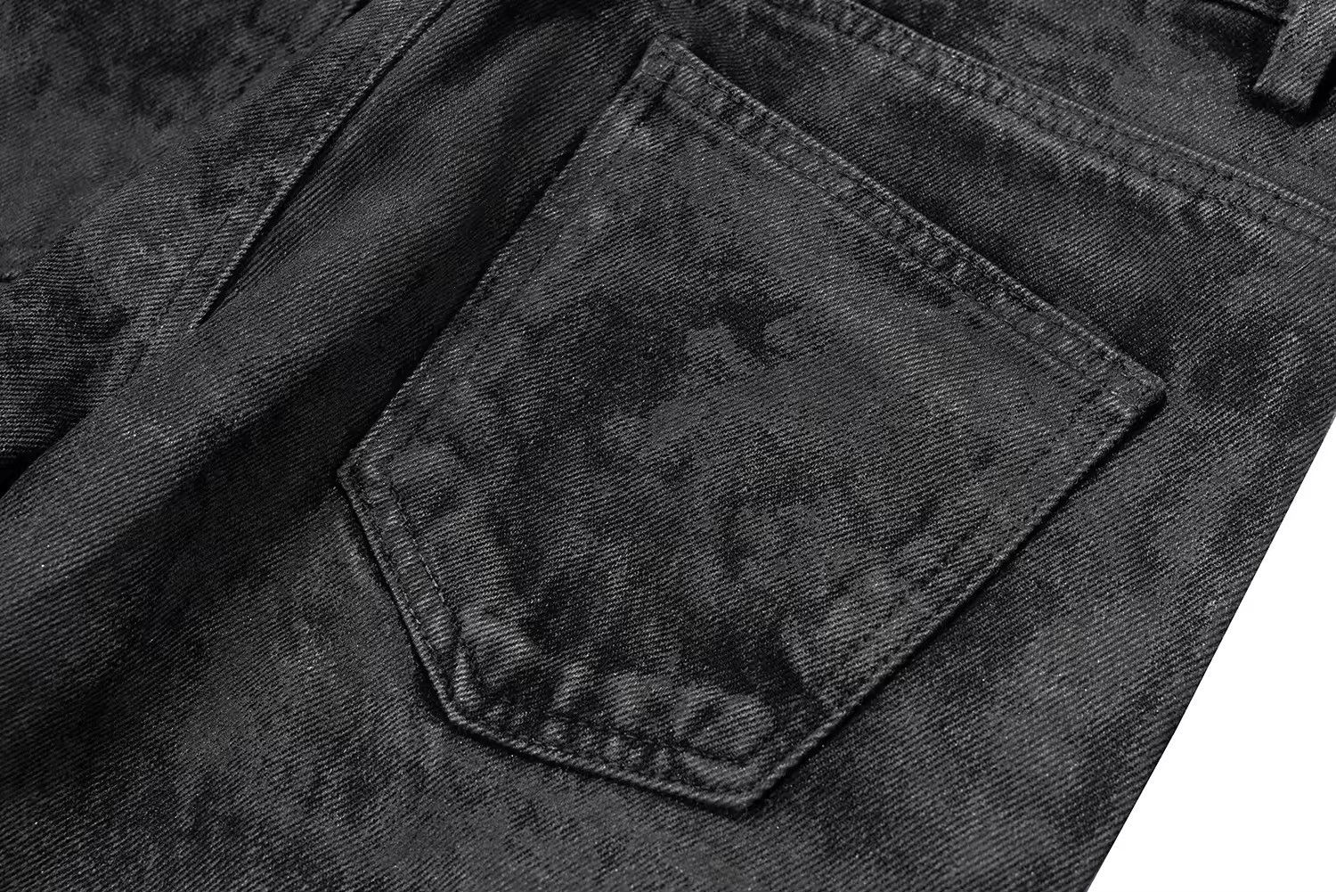 Japanese Brand Hand Brushed Glue Sparkling Baggy Flare Jeans Size US 32 / EU 48 - 7 Thumbnail