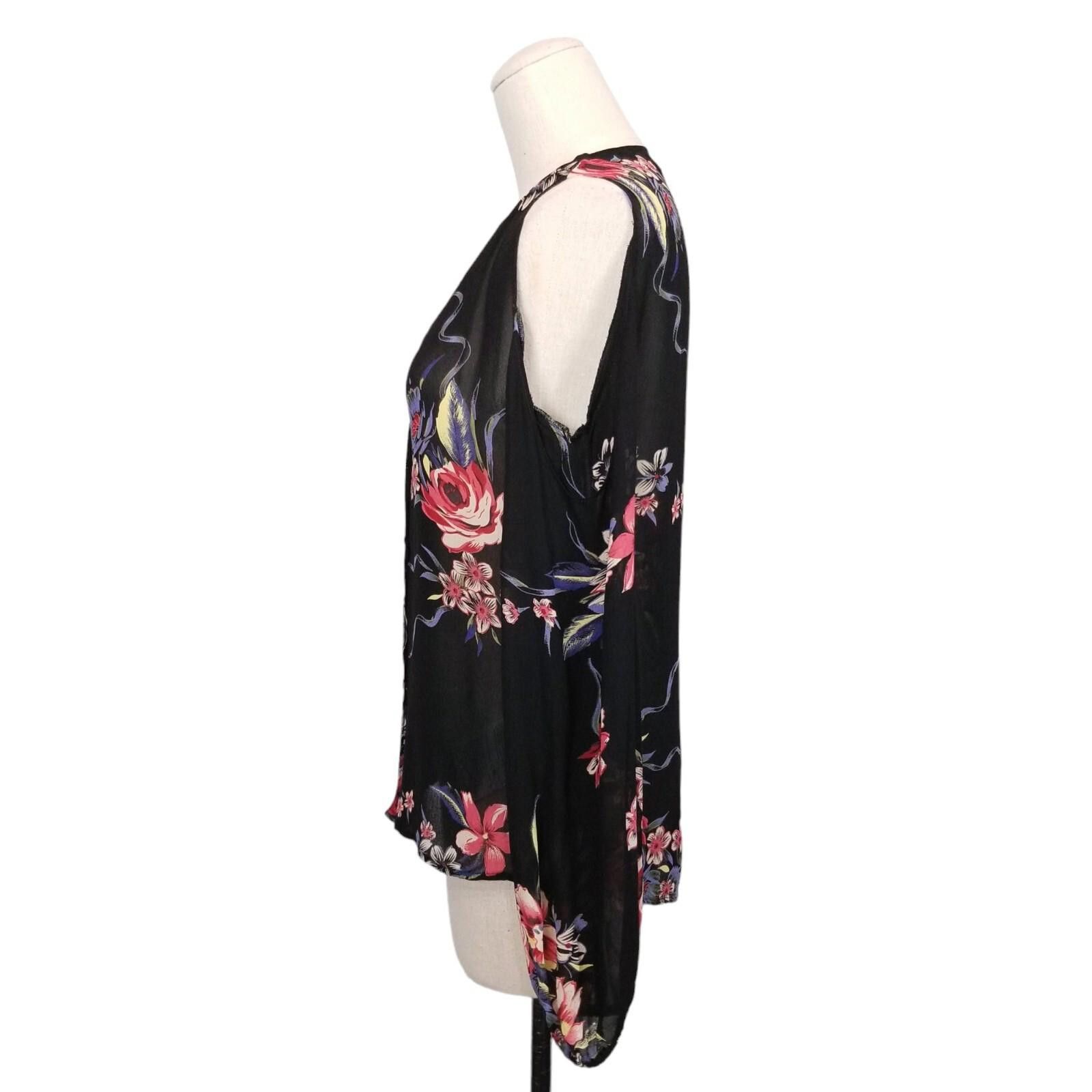 Reformation Reformation Cold Shoulder Sheer Floral Blouse Sz Small Size S / US 4 / IT 40 - 3 Thumbnail