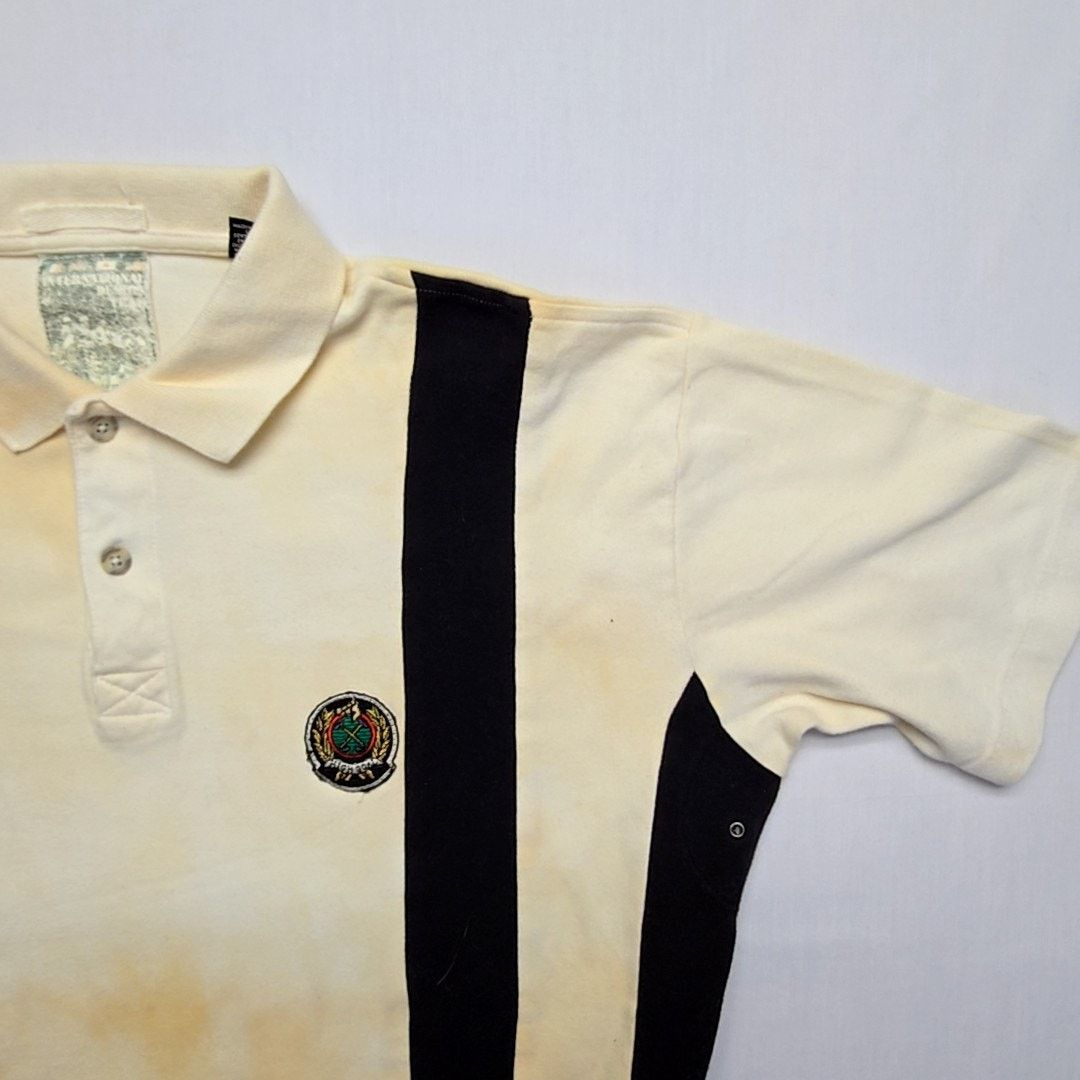 Vintage Vintage Polo Team Polo L Distressed Striped Beige Shirt Size US L / EU 52-54 / 3 - 6 Thumbnail