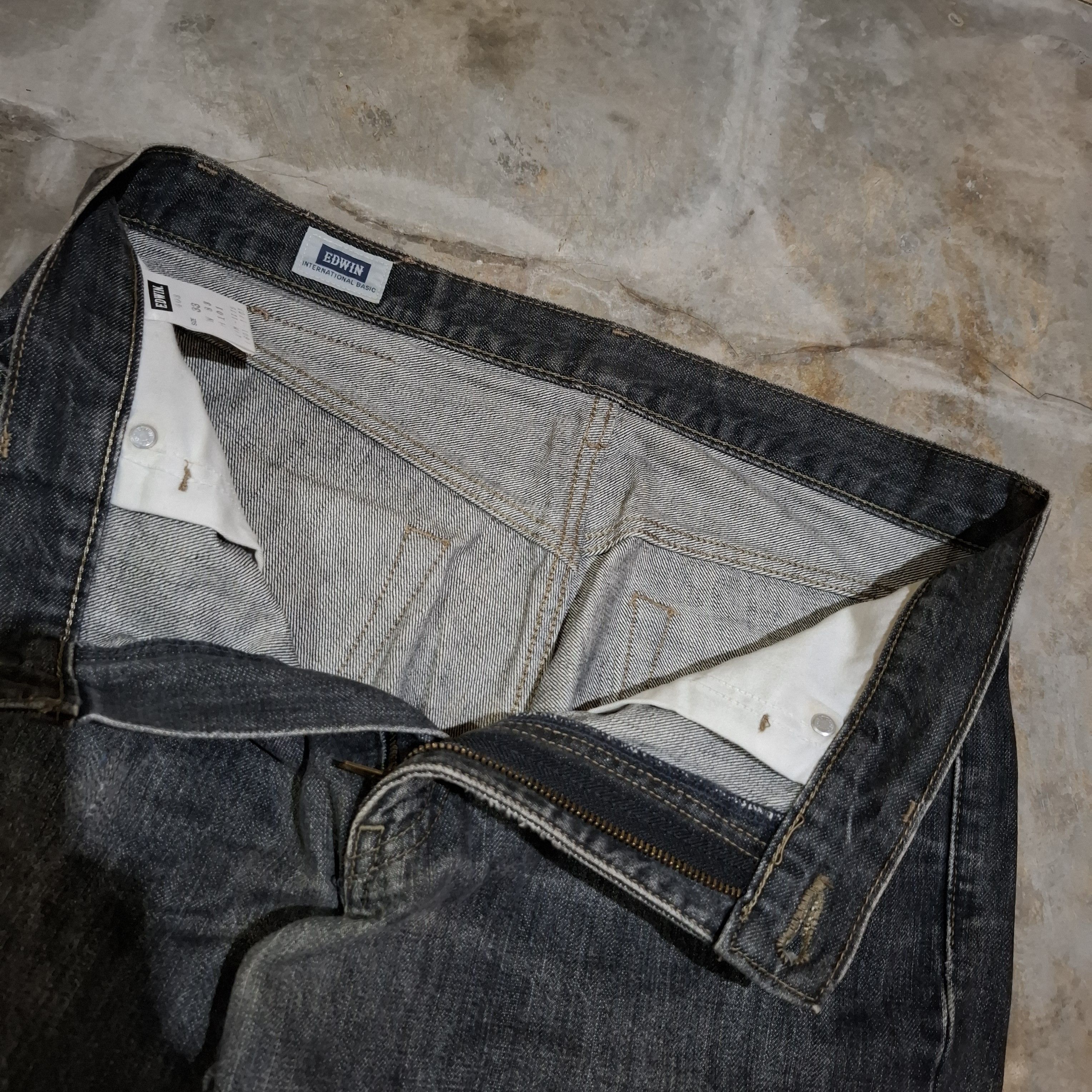 Edwin Vtg Y2k Edwin Japan International Basic 403 Straight Jeans Size US 33 - 6 Thumbnail