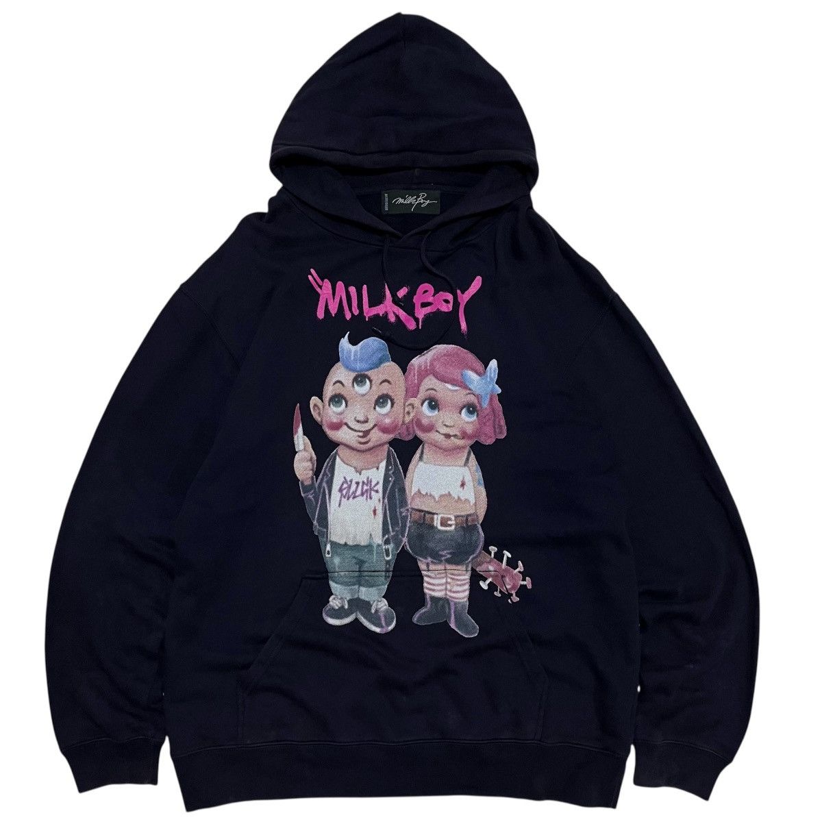 Japanese Brand 20471120 Beauty beast milkboy hoodie navy Size US L / EU 52-54 / 3 - 1 Thumbnail