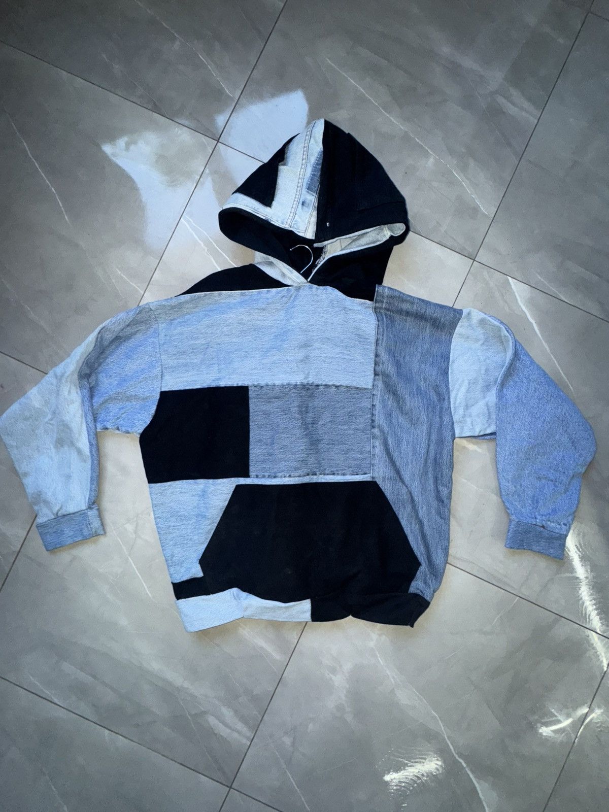 Levi's Vustom Levis hoodie in recycled denim jeans patchwork Size US XL / EU 56 / 4 - 1 Thumbnail