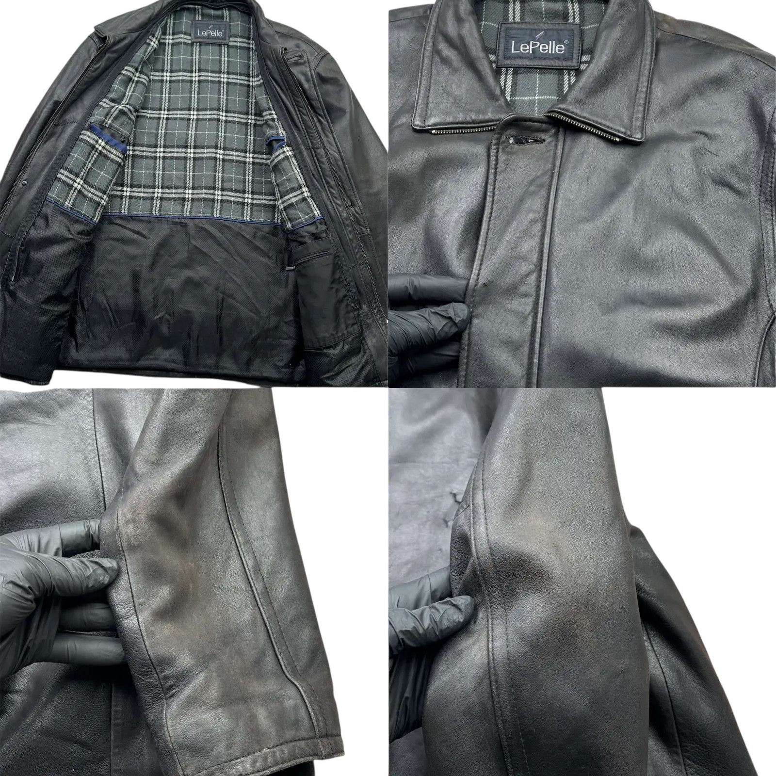 Vintage Y2K Thrashed Leather Jacket(V239) Size US XXL / EU 58 / 5 - 2 Thumbnail