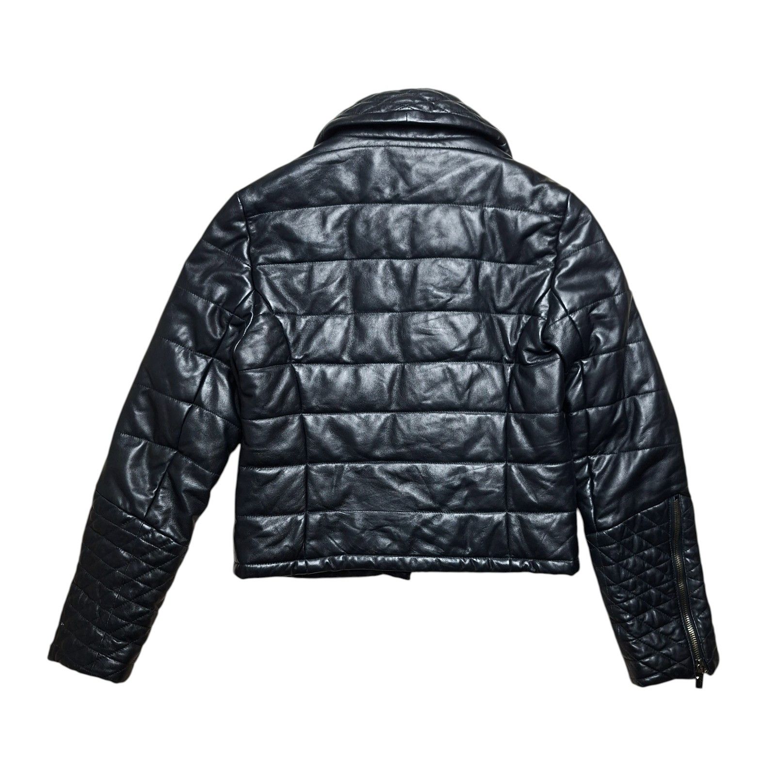 Blumarine Blugirl Blumarine Black Leather Puffer Jacket Quilted Size S / US 4 / IT 40 - 4 Thumbnail