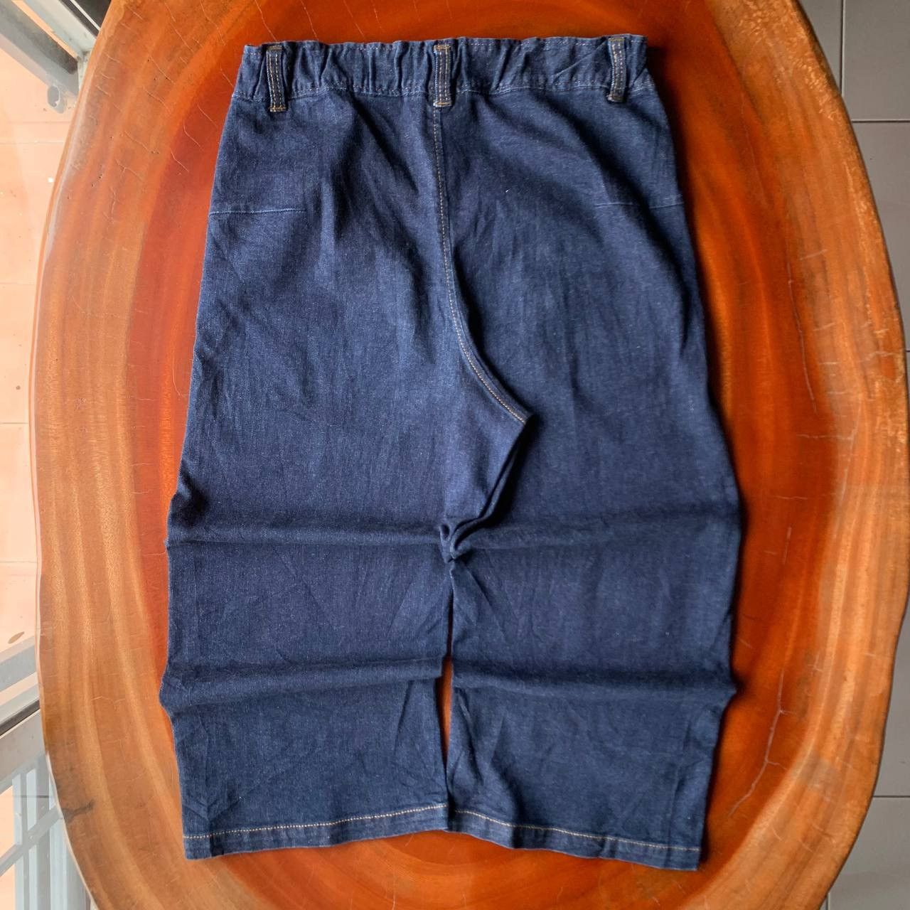 Issey Miyake Plantation By Issey Miyake Wide Leg Crop Blue Denim Pants Size US 28 / EU 44 - 2 Thumbnail