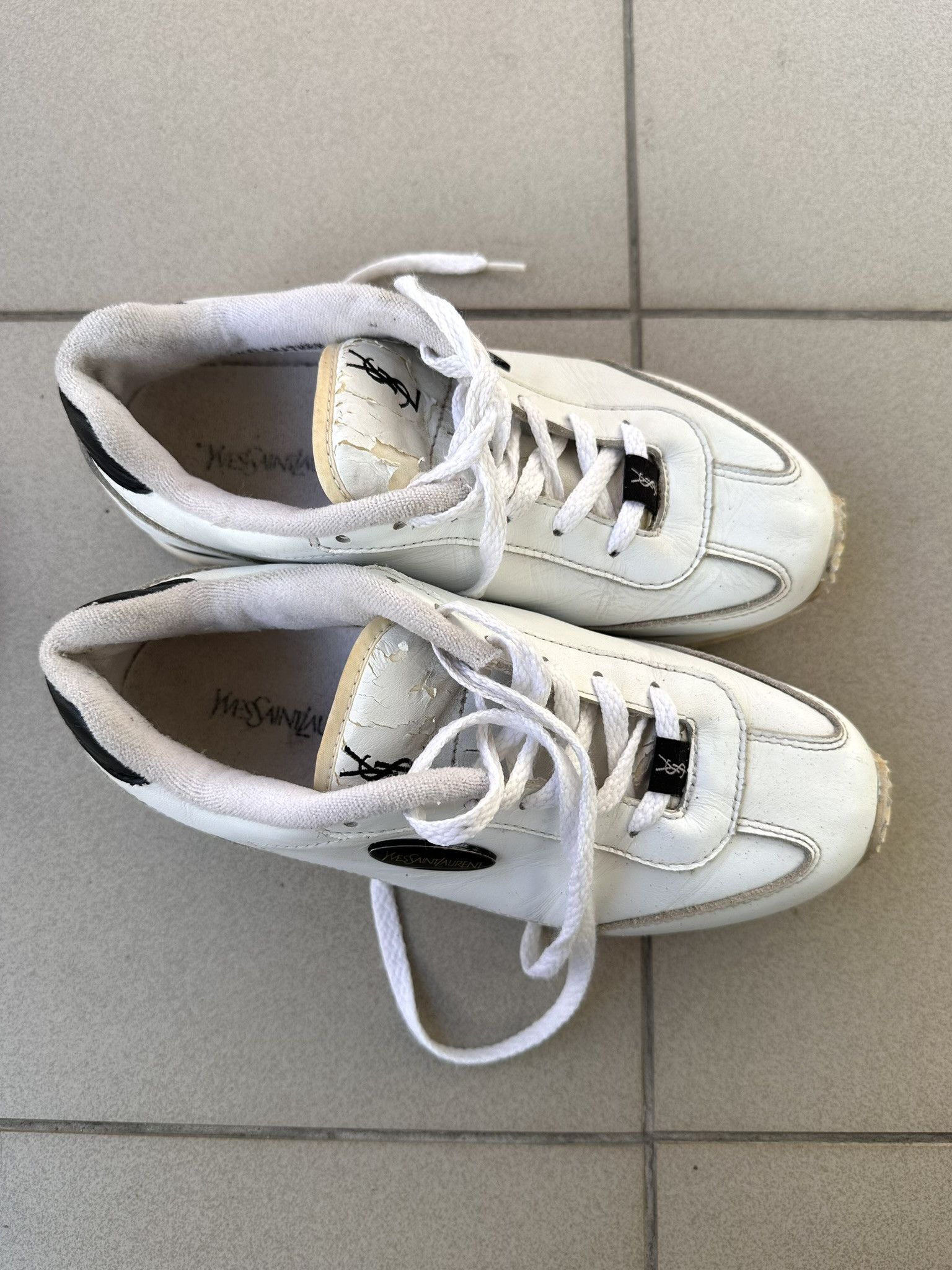 Vintage Vintage Yves Saint Laurent leather trainers sneakers Size US 8 / IT 38 - 11 Thumbnail