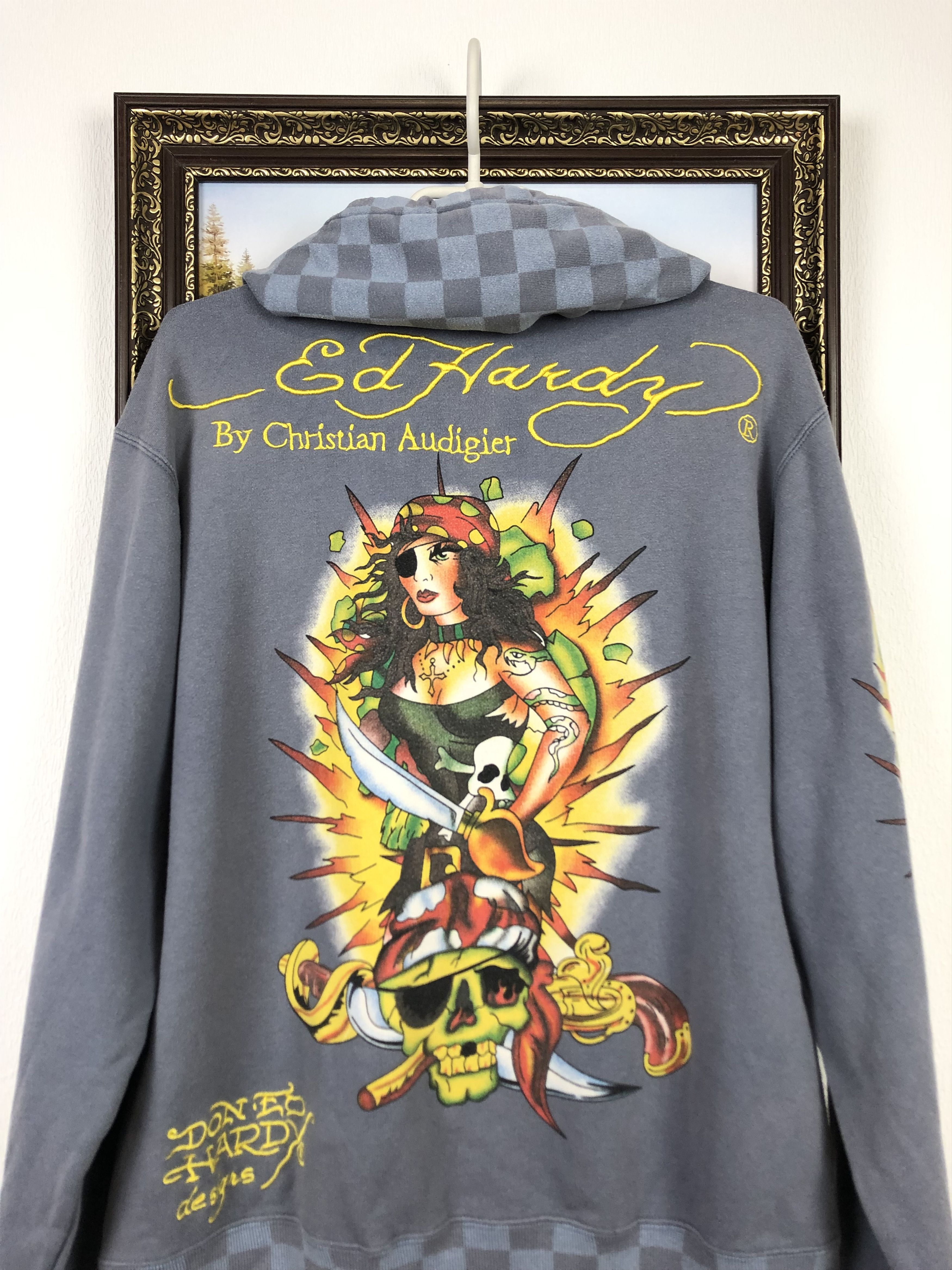 Ed Hardy × Vintage Vintage Ed Hardy Hoodie Jacket Rare Skull Hype Size US L / EU 52-54 / 3 - 2 Thumbnail