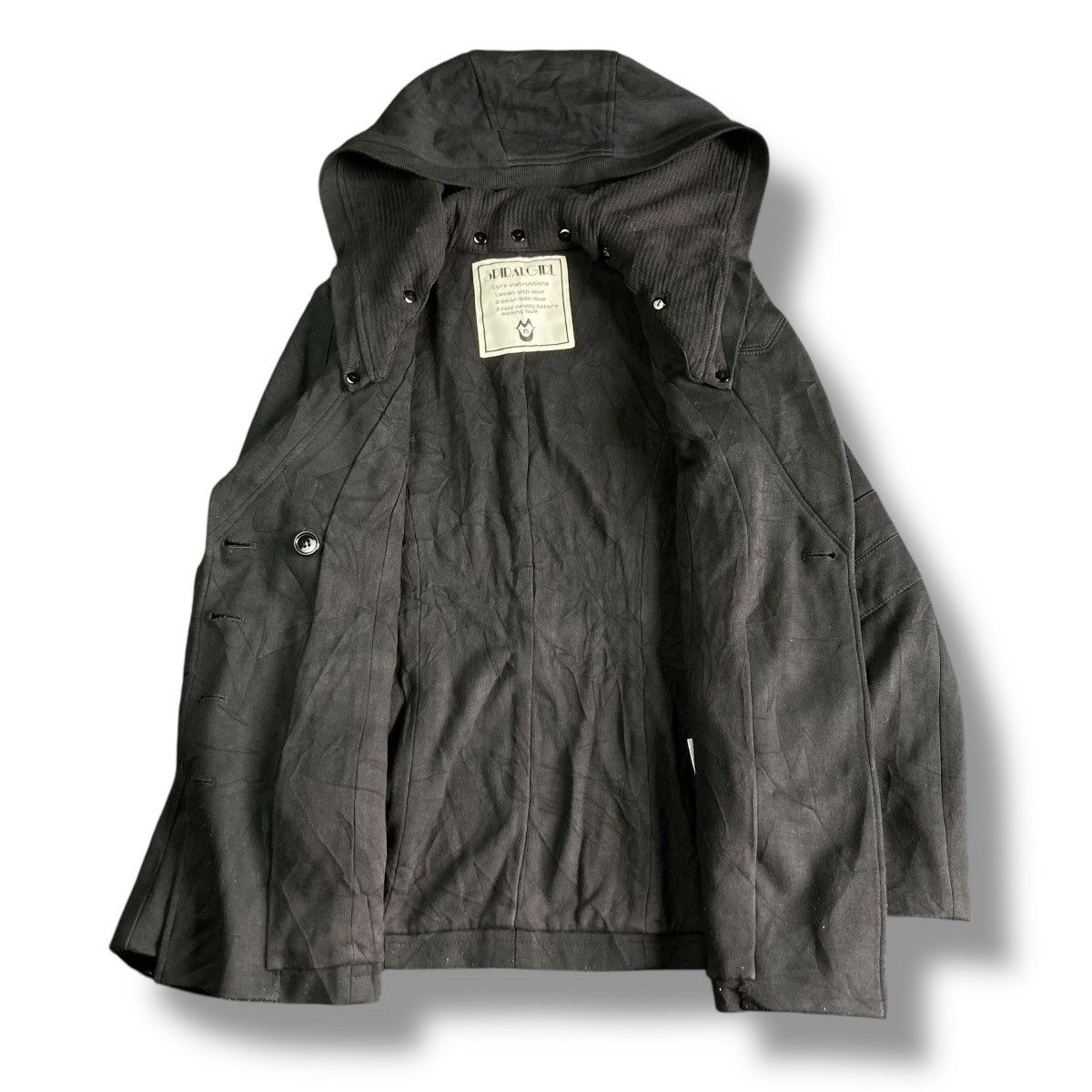 If Six Was Nine × Japanese Brand × Le Grande Bleu (L.G.B.) 🇯🇵 SPIRAL GIRL MULTIPOCKET PUNK GOTHIC HEAVY COAT JACKET Size M / US 6-8 / IT 42-44 - 3 Thumbnail